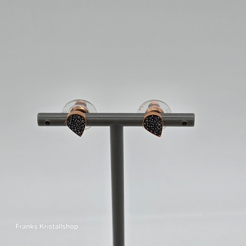 Swarovski Ginger Ohrstecker Tropfen, Schwarz, Rosevergoldet 5352236 oU