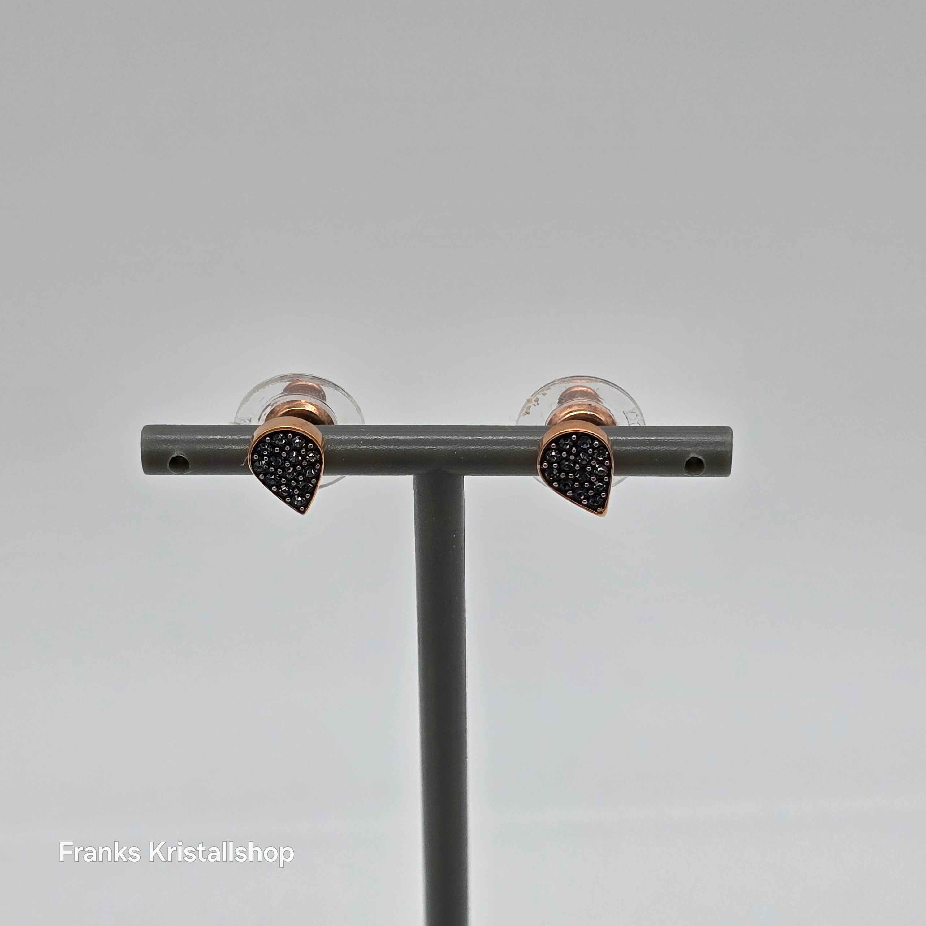 Swarovski Ginger Ohrstecker Tropfen, Schwarz, Rosevergoldet 5352236 oU