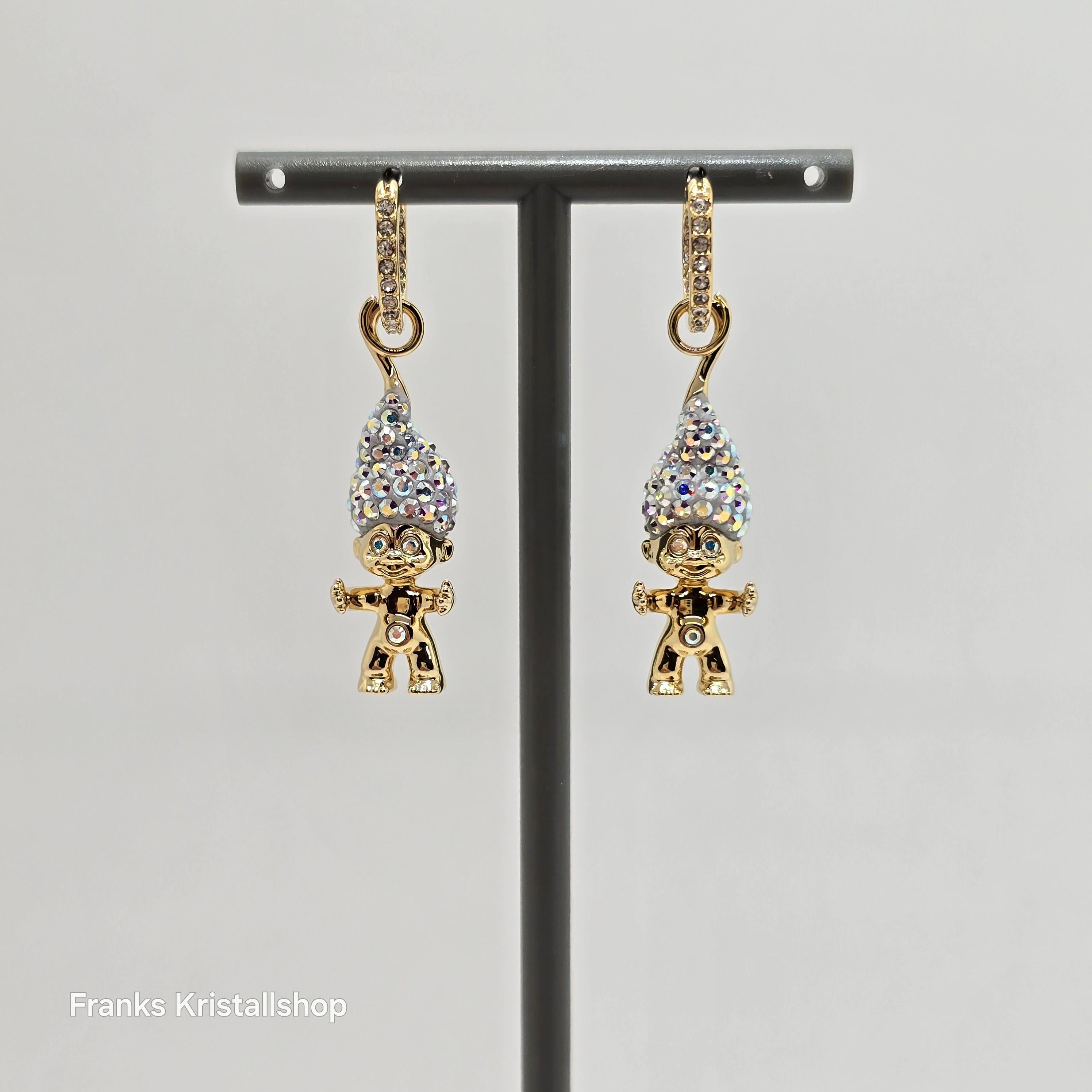 SWAROVSKI Good Luck Trolls Drop-Ohrhänger Troll, Weiß, Goldlegierungsschicht 5691944