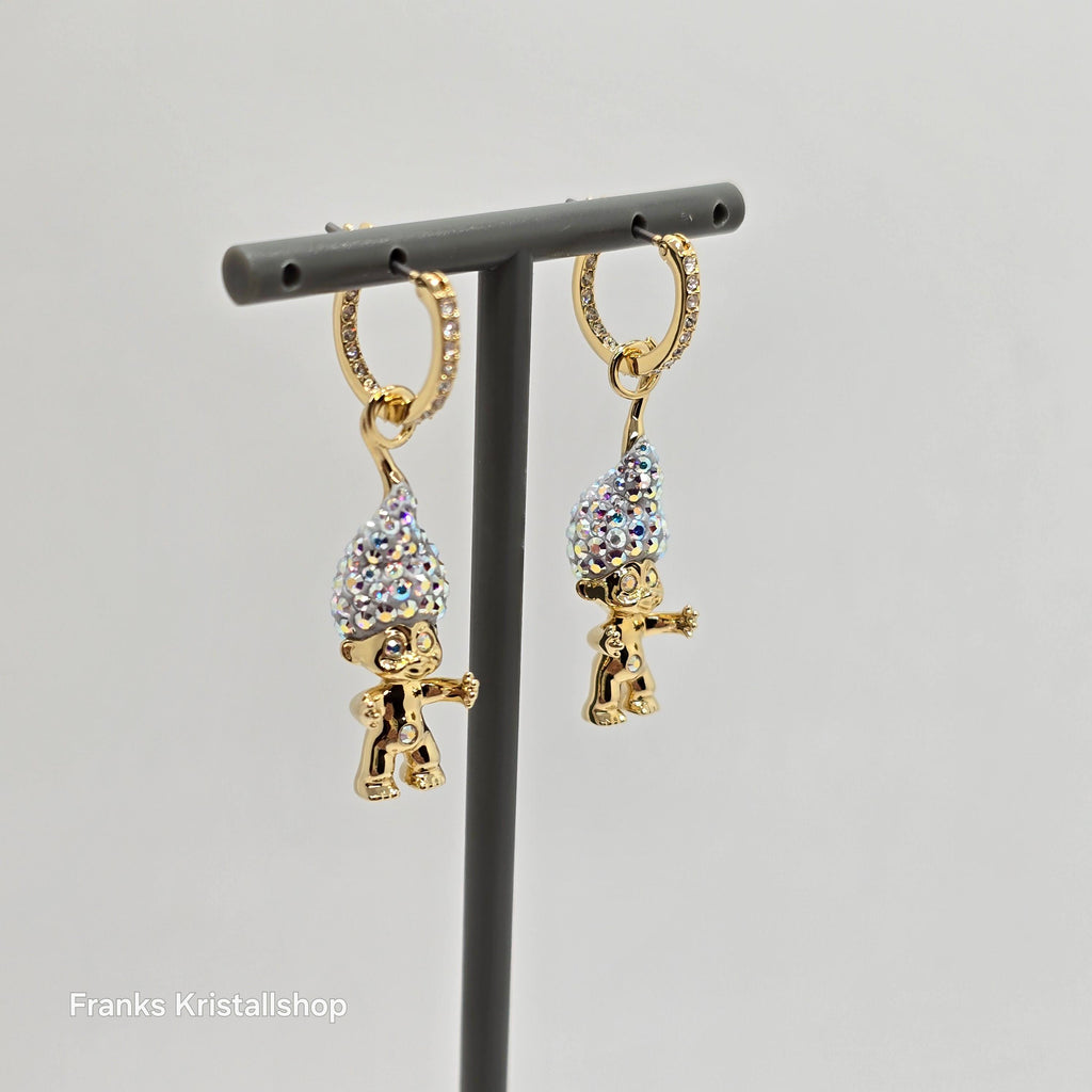 SWAROVSKI Good Luck Trolls Drop-Ohrhänger Troll, Weiß, Goldlegierungsschicht 5691944