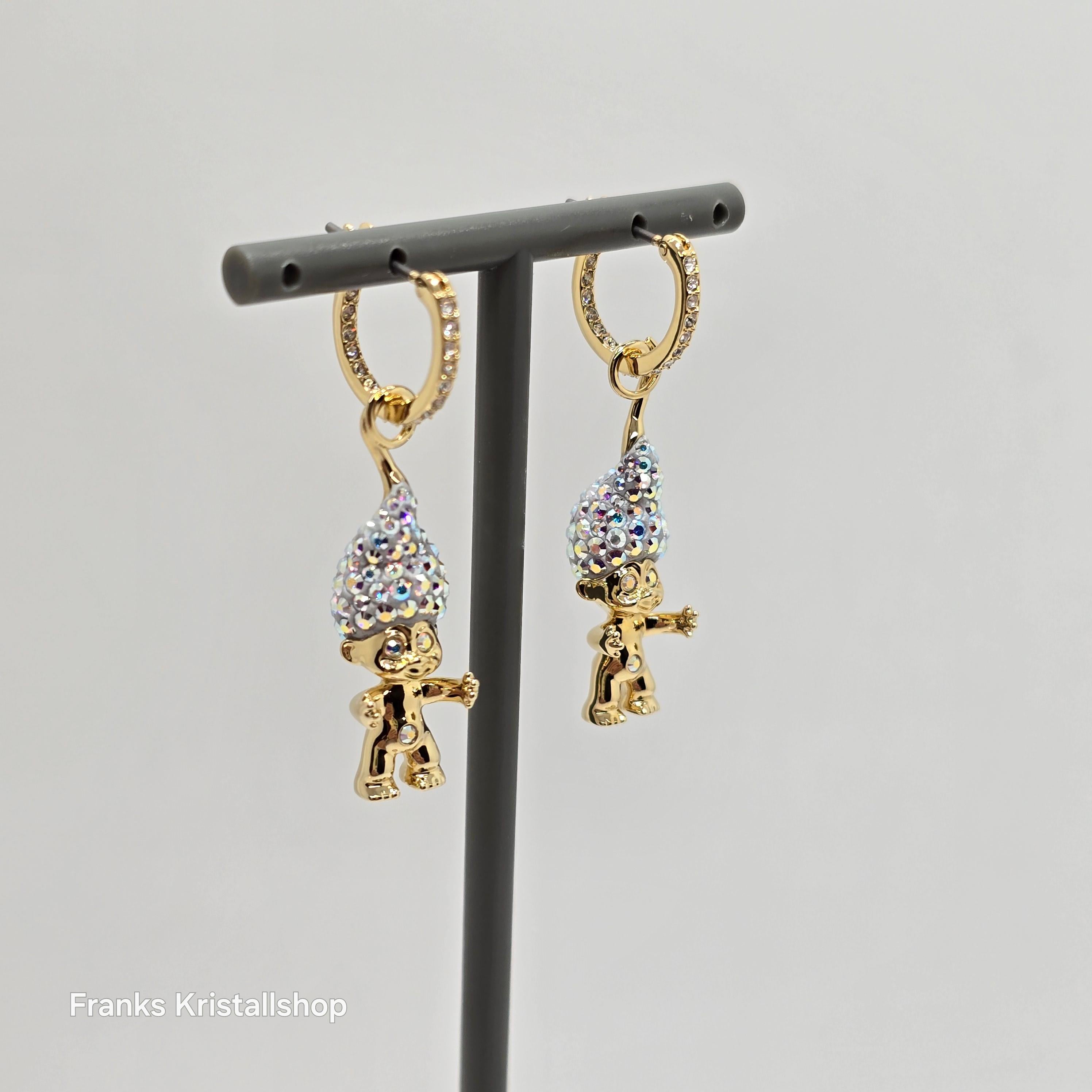 SWAROVSKI Good Luck Trolls Drop-Ohrhänger Troll, Weiß, Goldlegierungsschicht 5691944