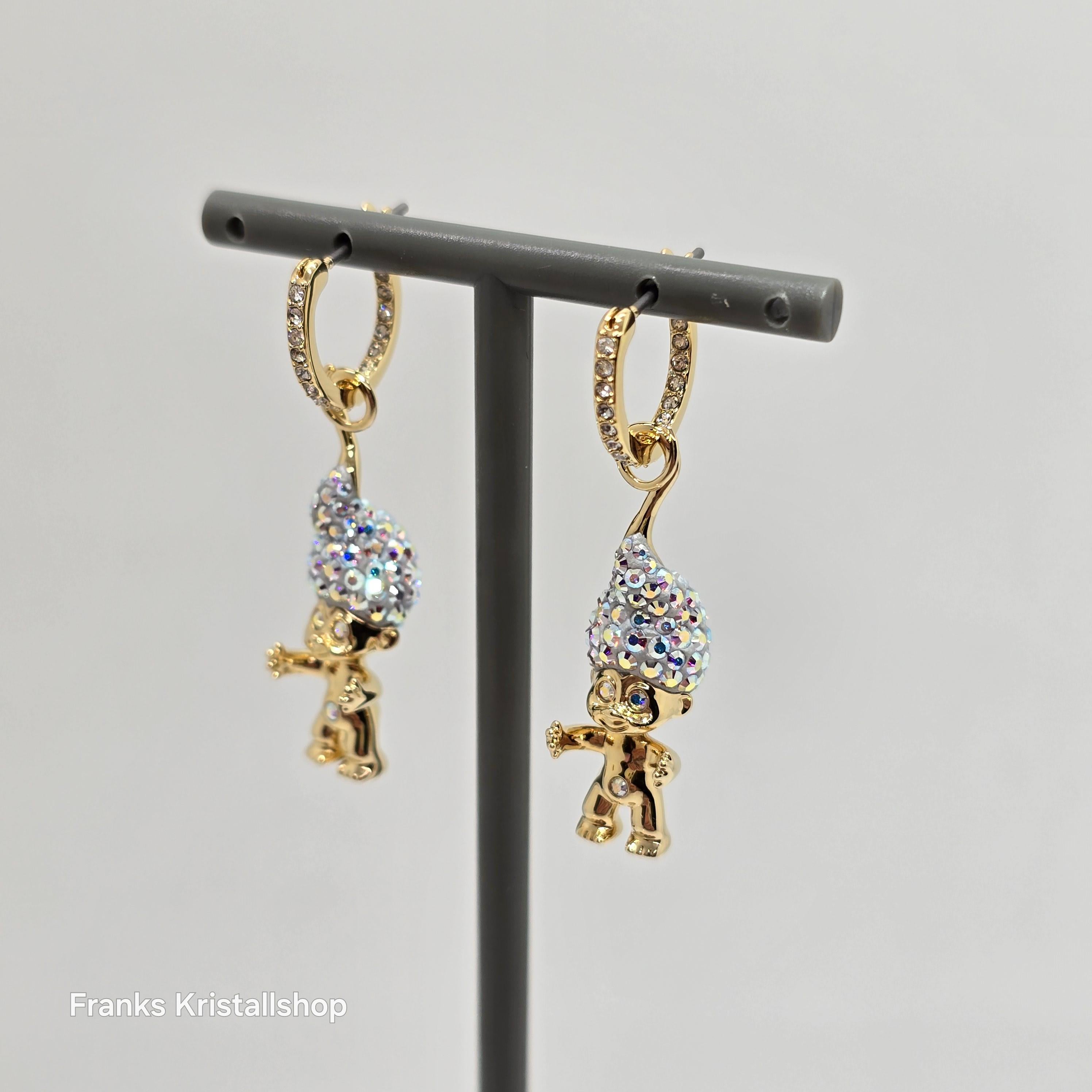 SWAROVSKI Good Luck Trolls Drop-Ohrhänger Troll, Weiß, Goldlegierungsschicht 5691944