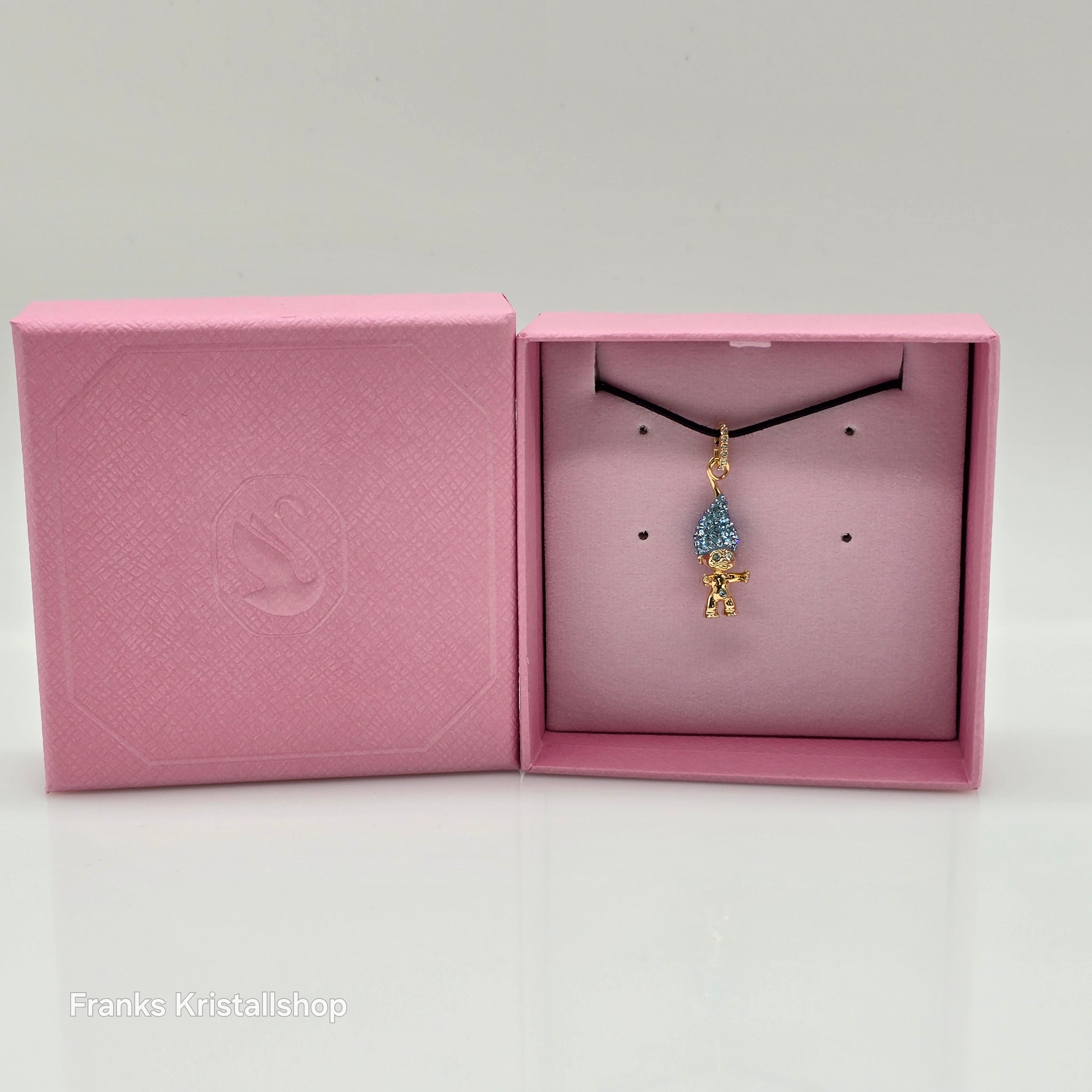 SWAROVSKI Good Luck Trolls Halskette Troll, Blau, Goldlegierungsschicht 5691942