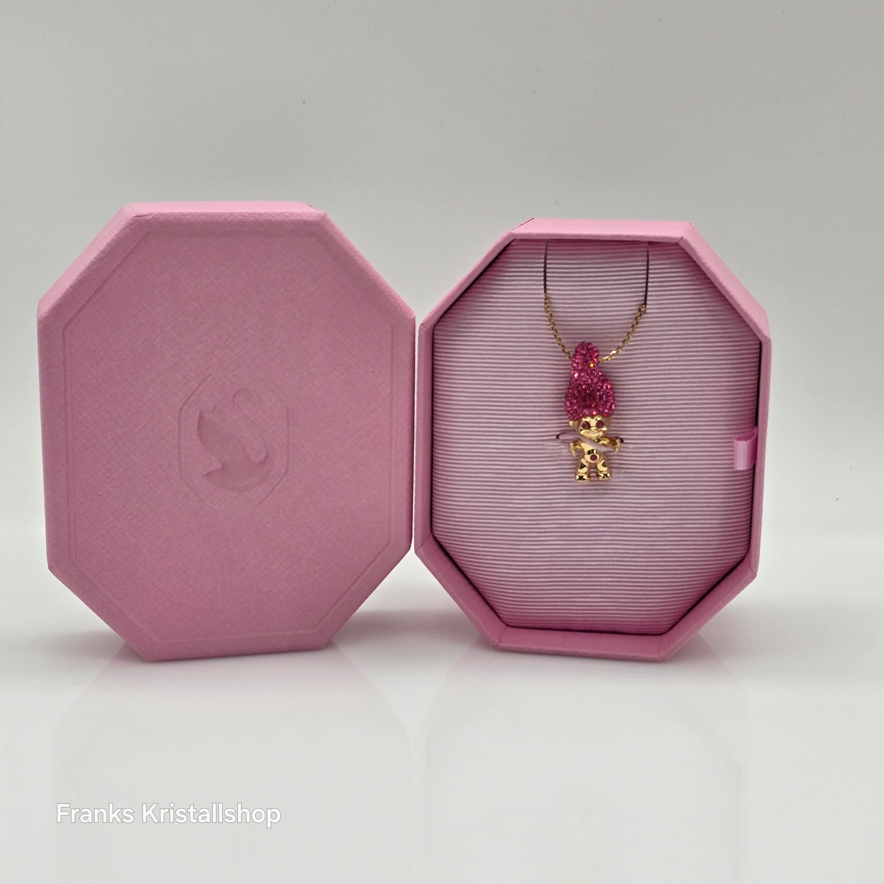 SWAROVSKI Good Luck Trolls Halskette Troll, Rosa, Goldlegierungsschicht 5691940