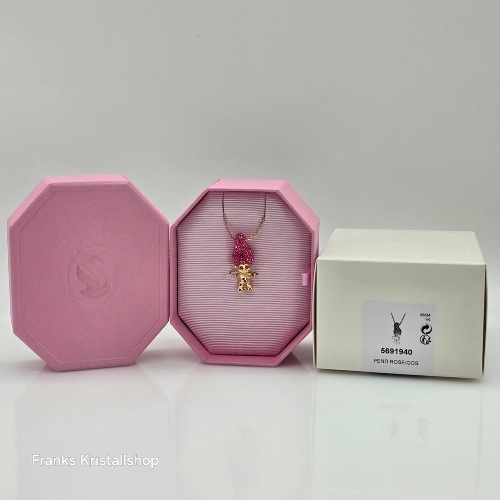 SWAROVSKI Good Luck Trolls Halskette Troll, Rosa, Goldlegierungsschicht 5691940