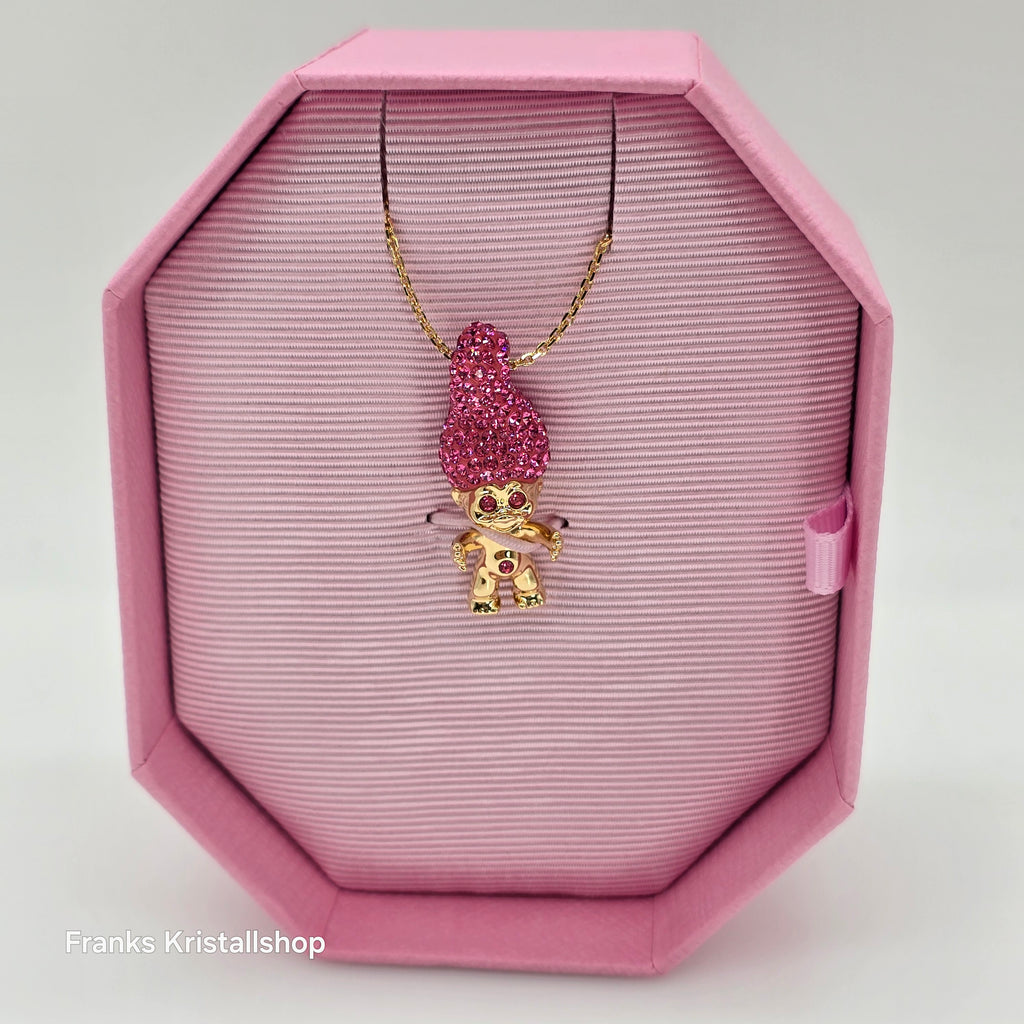 SWAROVSKI Good Luck Trolls Halskette Troll, Rosa, Goldlegierungsschicht 5691940