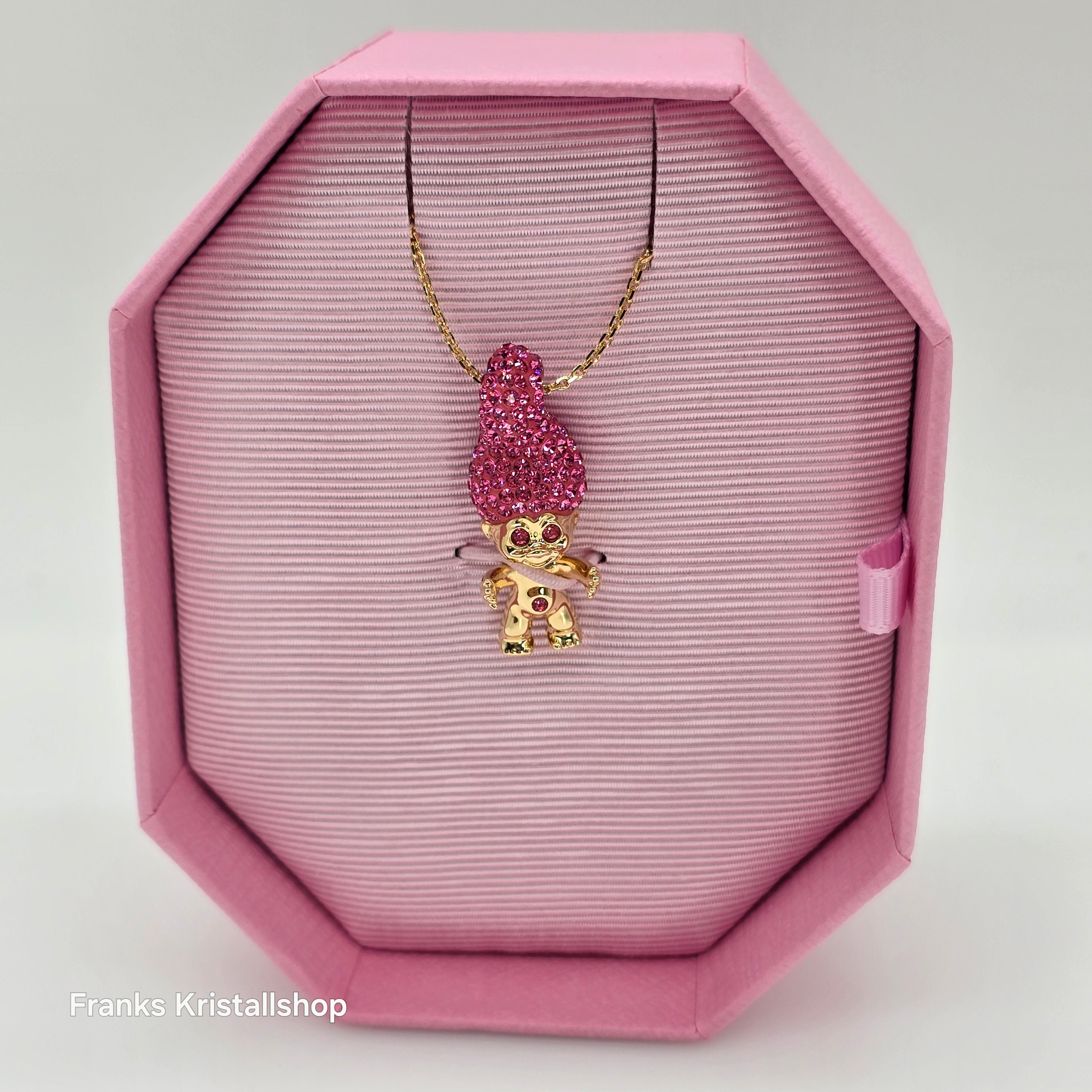 SWAROVSKI Good Luck Trolls Halskette Troll, Rosa, Goldlegierungsschicht 5691940