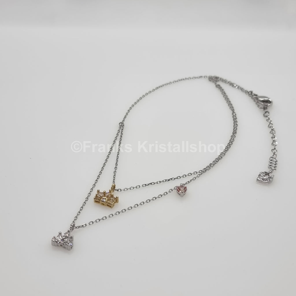 SWAROVSKI Out Of This World Halskette Kronen & Rosa Herz Anhänger 5441393