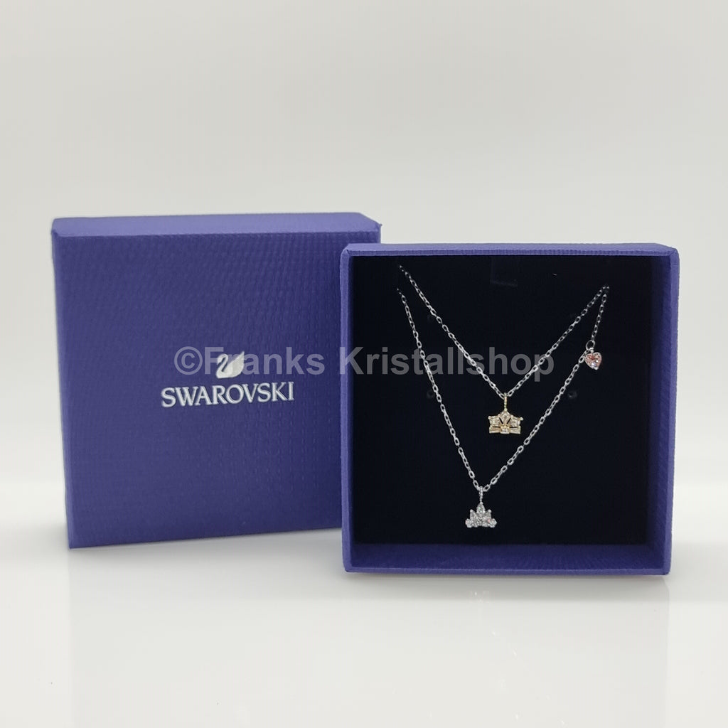 SWAROVSKI Out Of This World Halskette Kronen & Rosa Herz Anhänger 5441393