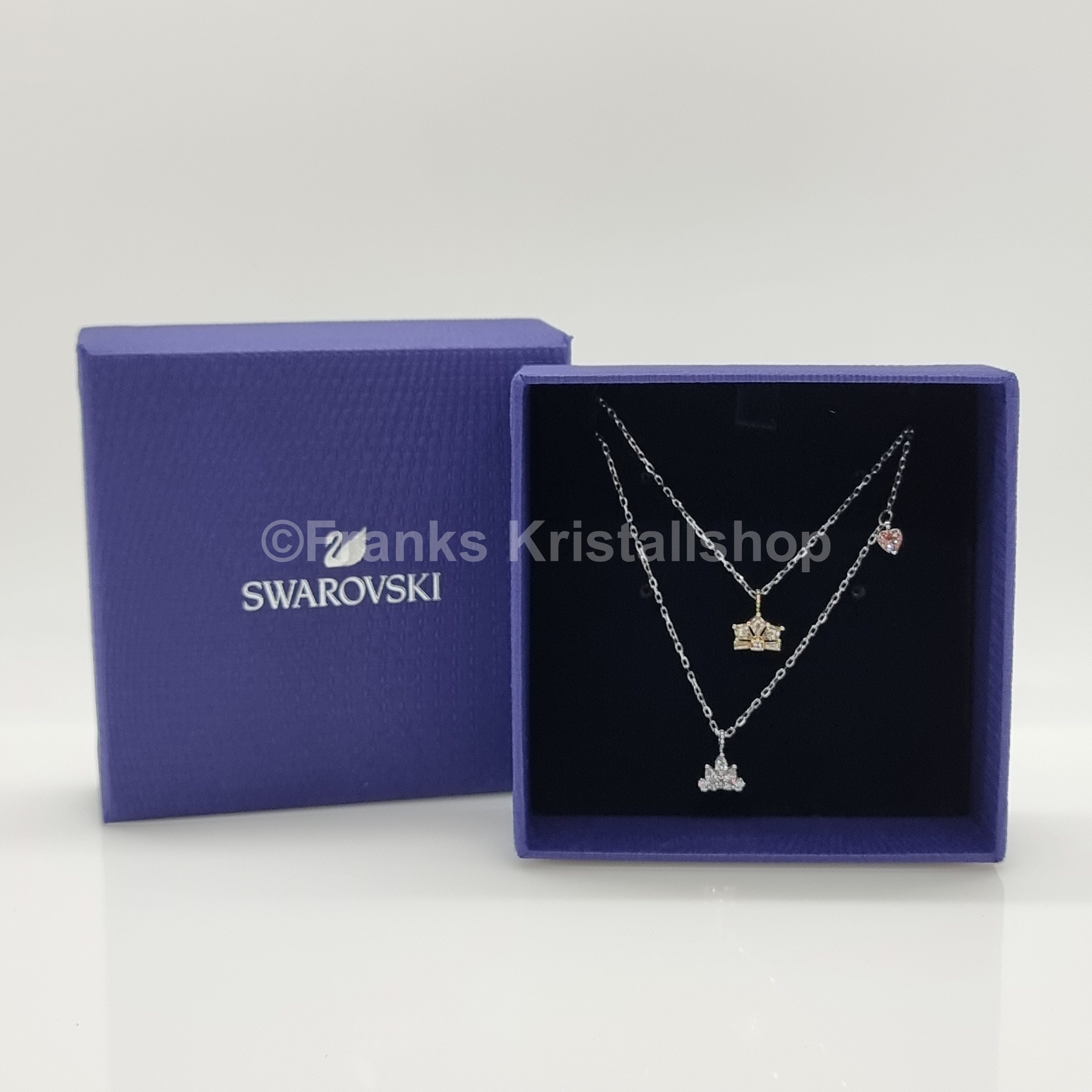 SWAROVSKI Out Of This World Halskette Kronen & Rosa Herz Anhänger 5441393