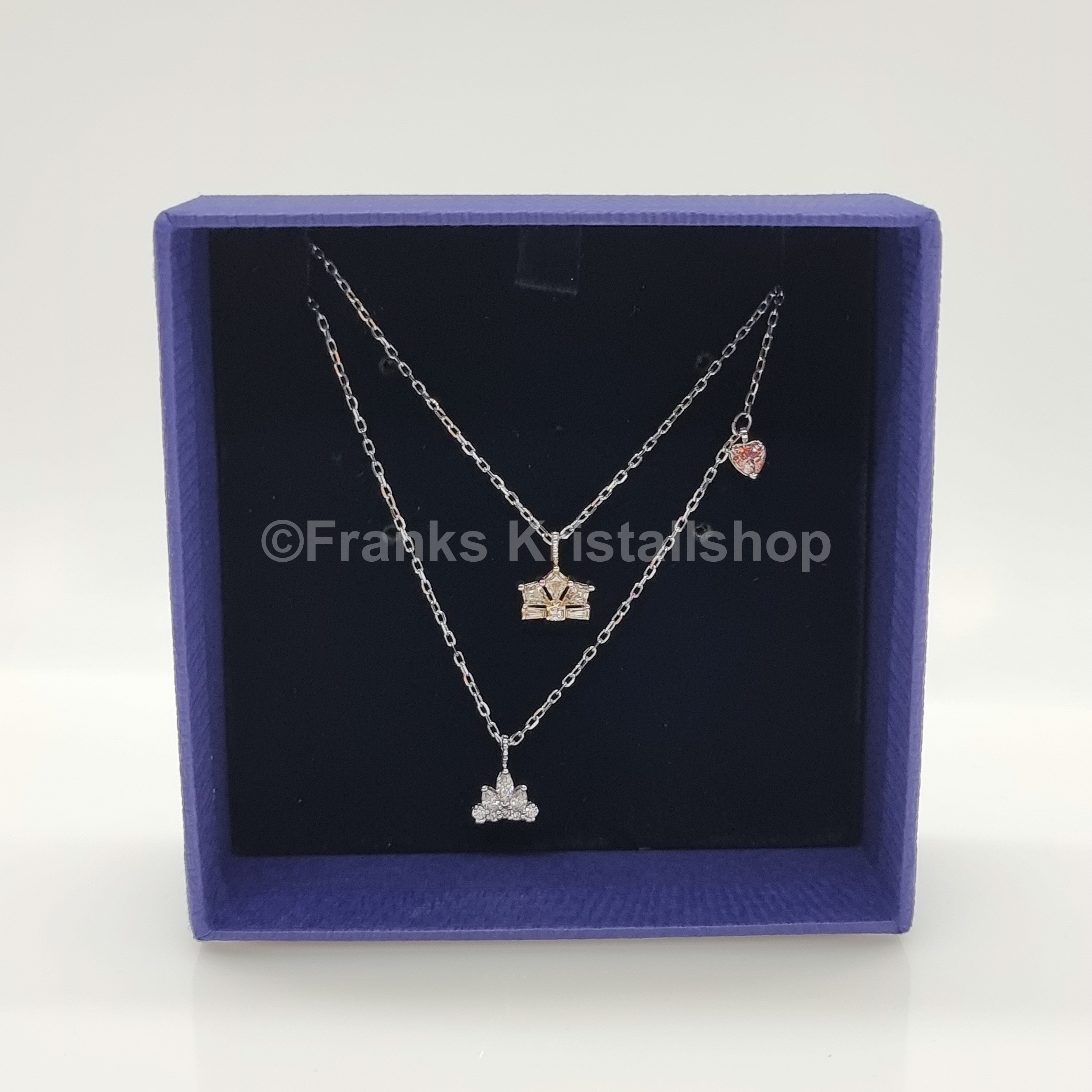SWAROVSKI Out Of This World Halskette Kronen & Rosa Herz Anhänger 5441393