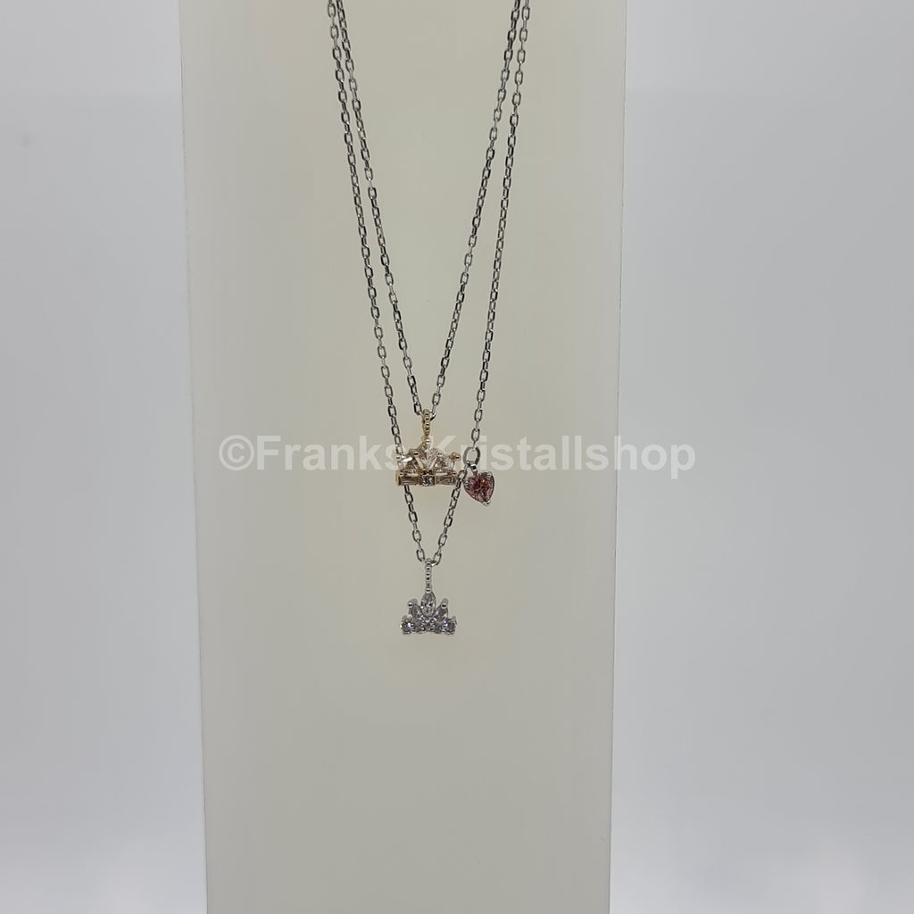 SWAROVSKI Out Of This World Halskette Kronen & Rosa Herz Anhänger 5441393