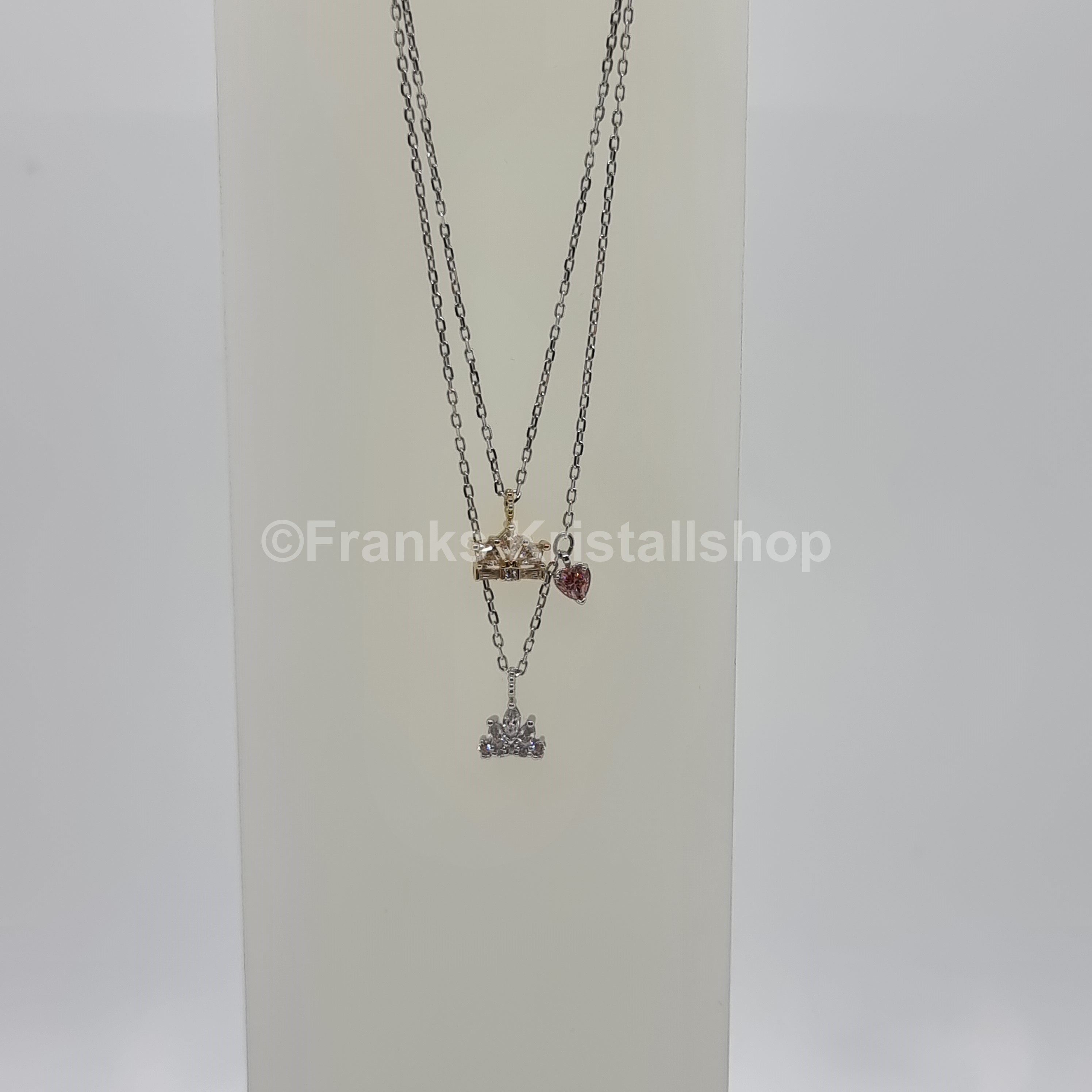 SWAROVSKI Out Of This World Halskette Kronen & Rosa Herz Anhänger 5441393