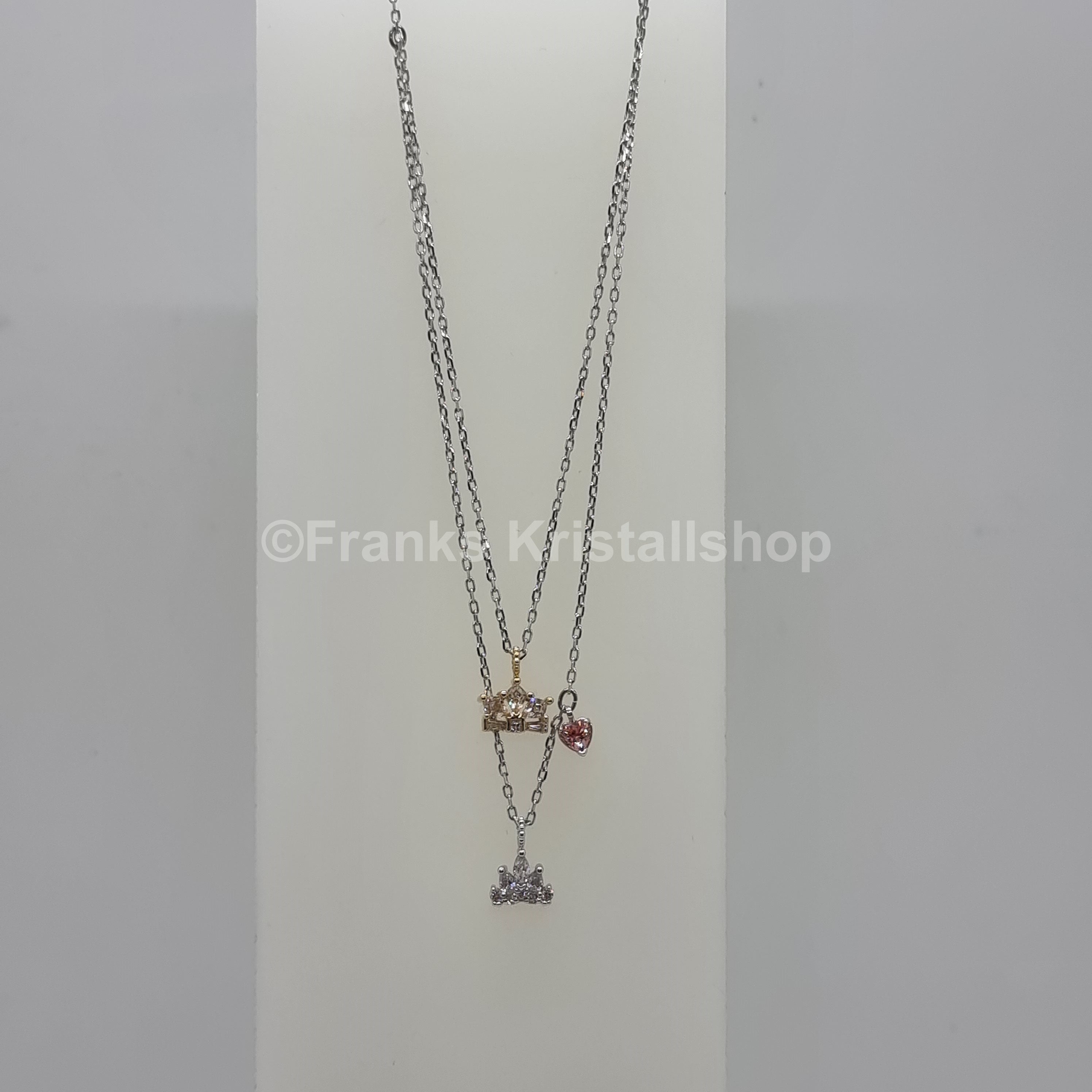 SWAROVSKI Out Of This World Halskette Kronen & Rosa Herz Anhänger 5441393