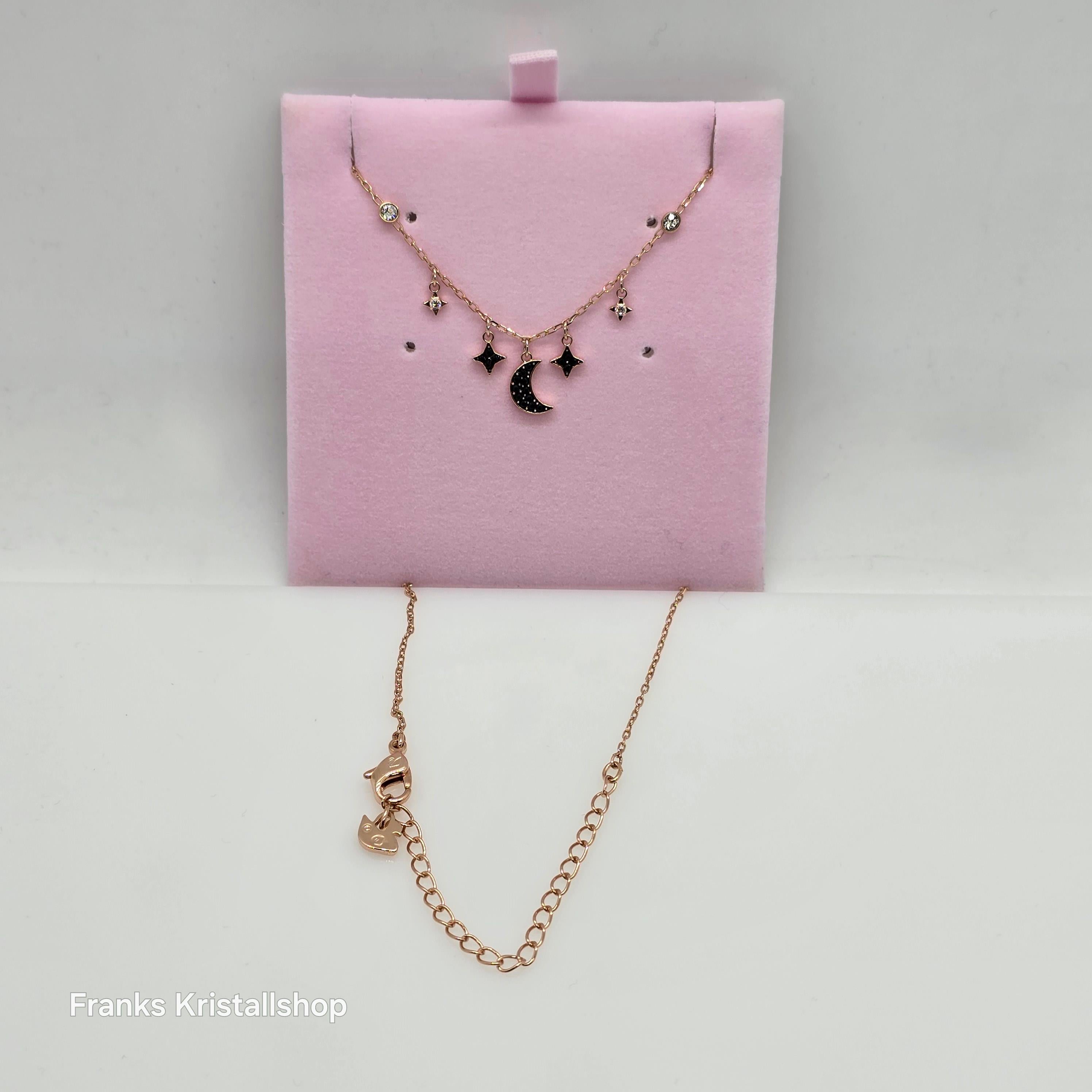 SWAROVSKI Symbolic Halskette Mond und Sterne, Schwarz, Roségold-Legierungsschicht 5429737