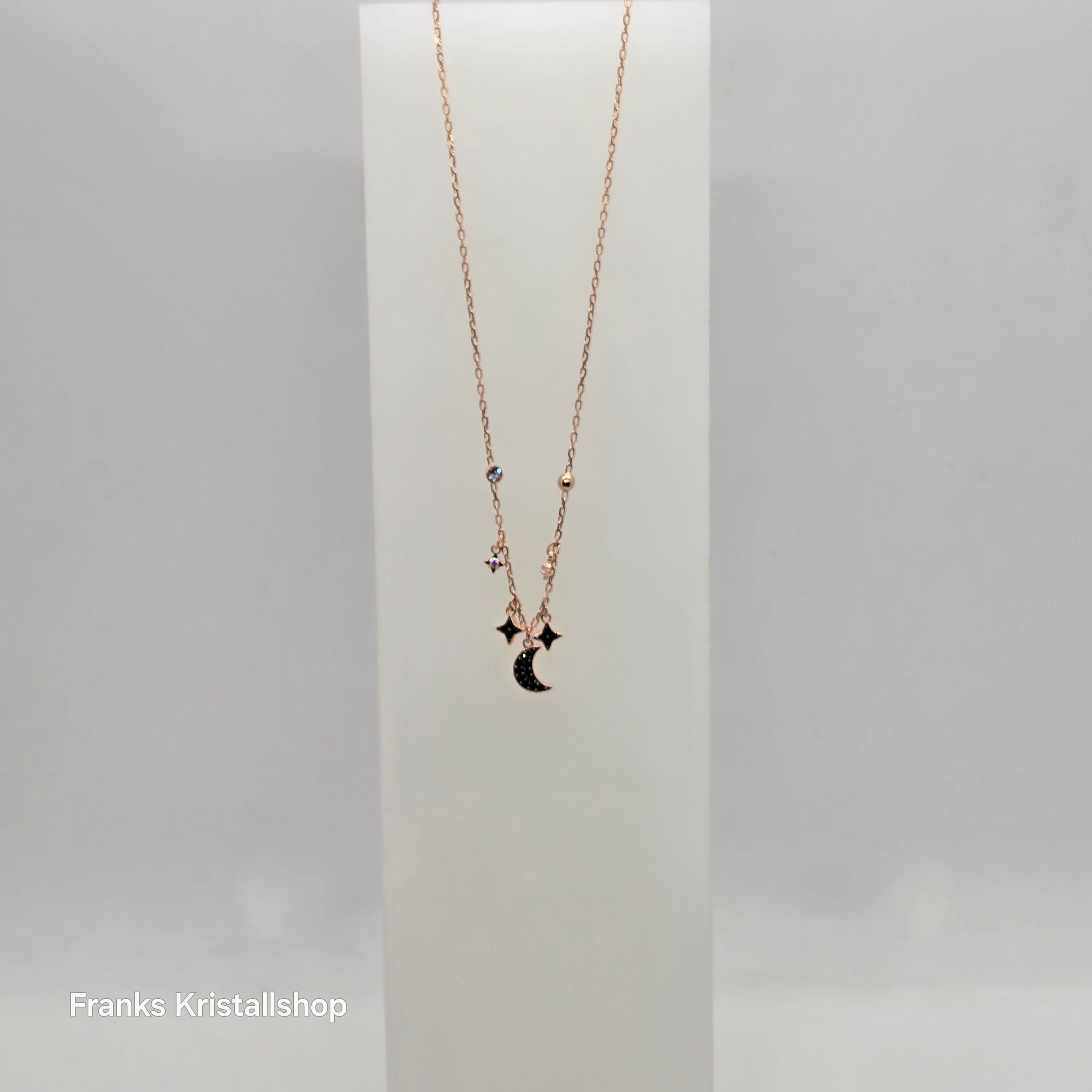 SWAROVSKI Symbolic Halskette Mond und Sterne, Schwarz, Roségold-Legierungsschicht 5429737