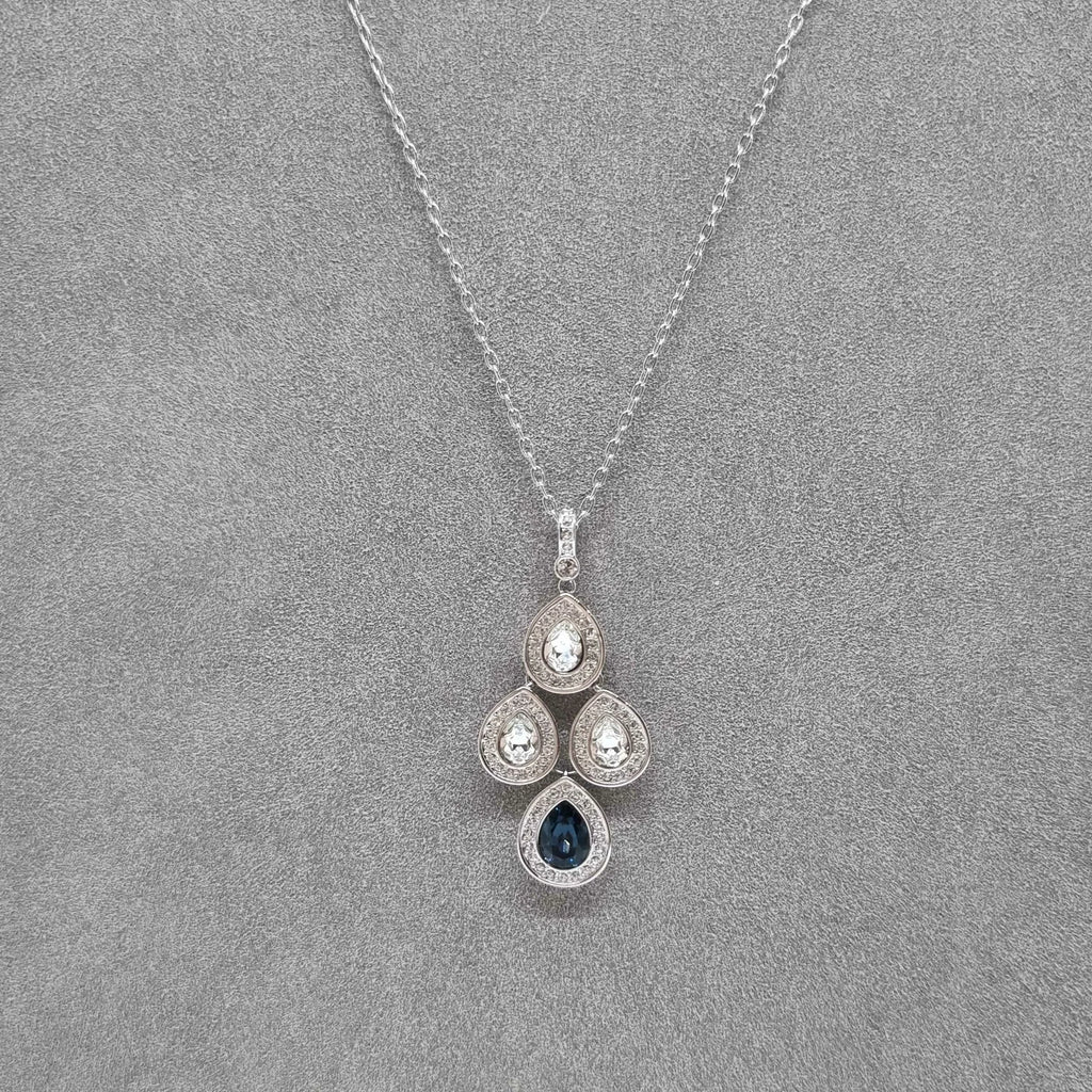 SWAROVSKI Halskette Sensation Montana Kette Blau, Rhodiniert 1156255
