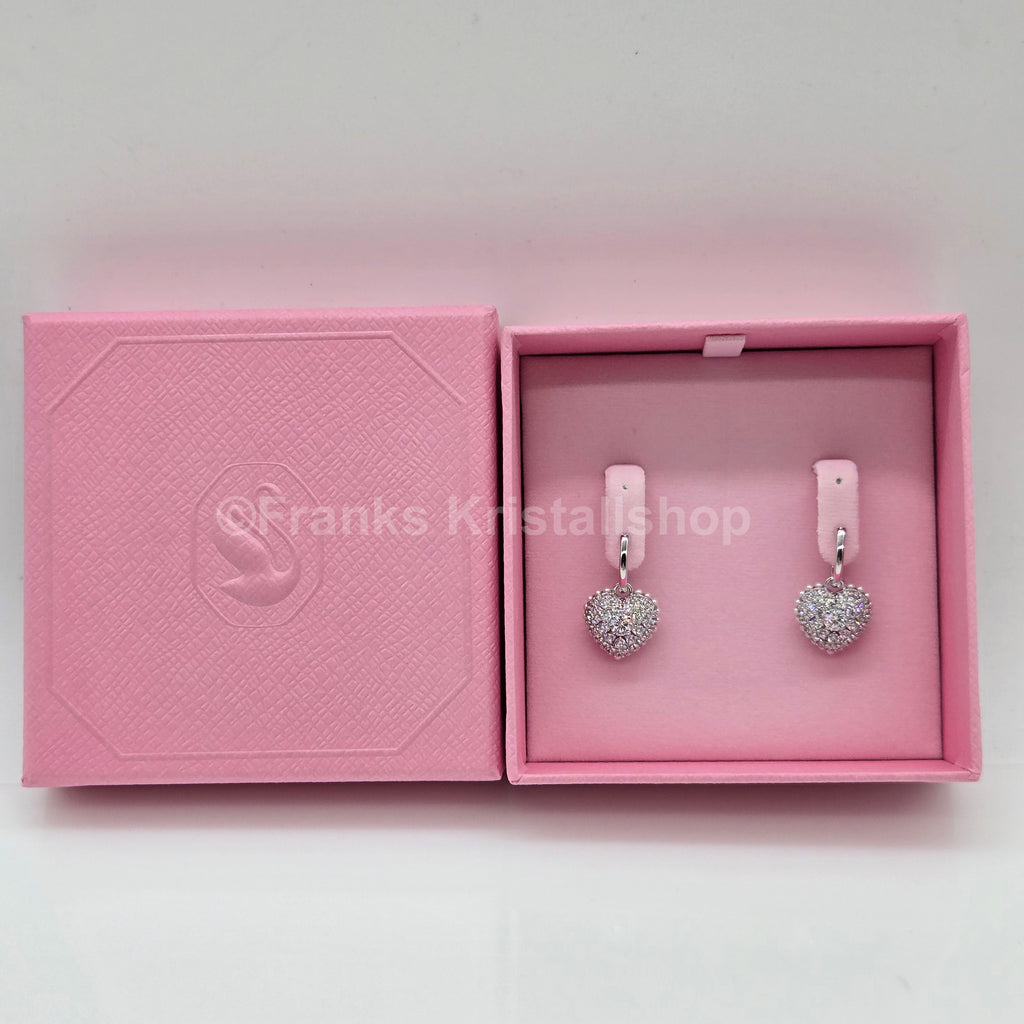 SWAROVSKI Herz Ohrringe Hyperbola Drop-Ohrhänger, Weiß, Rhodiniert 5684384
