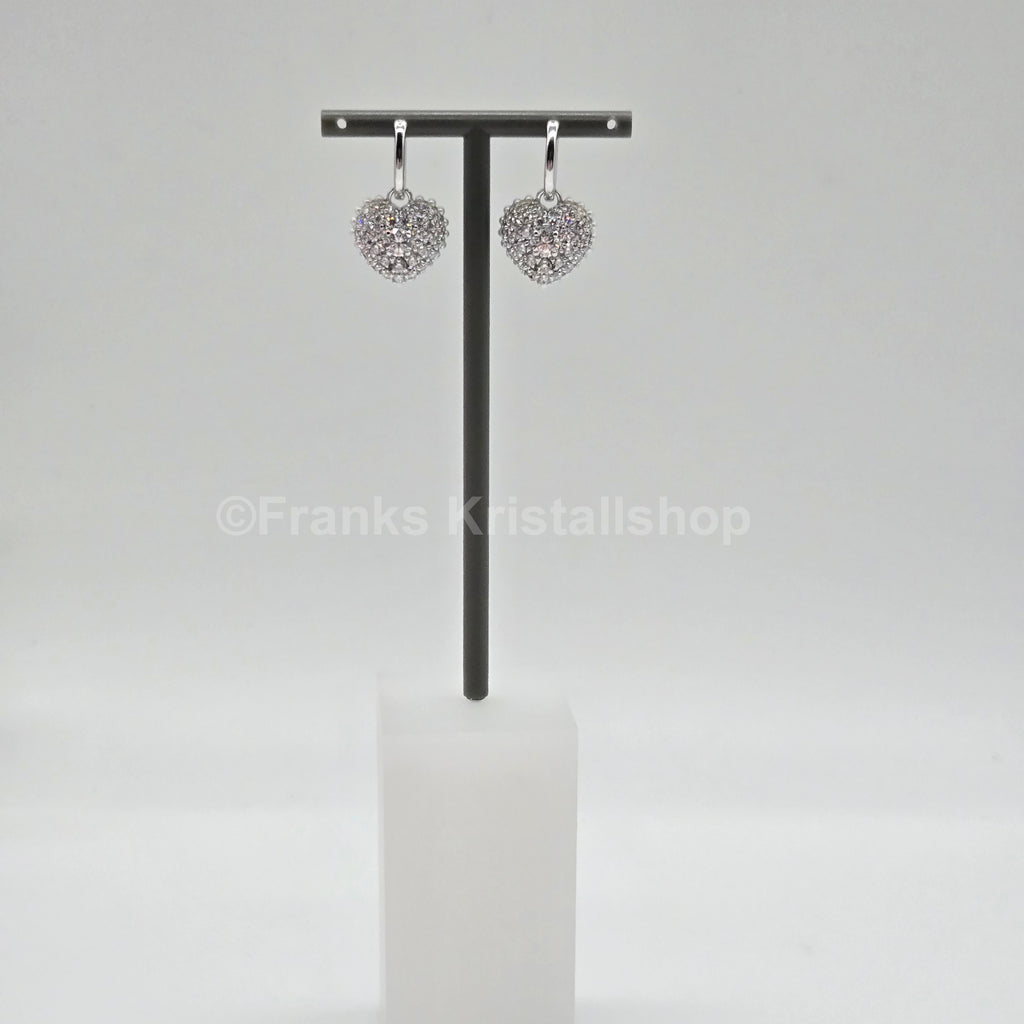 SWAROVSKI Herz Ohrringe Hyperbola Drop-Ohrhänger, Weiß, Rhodiniert 5684384