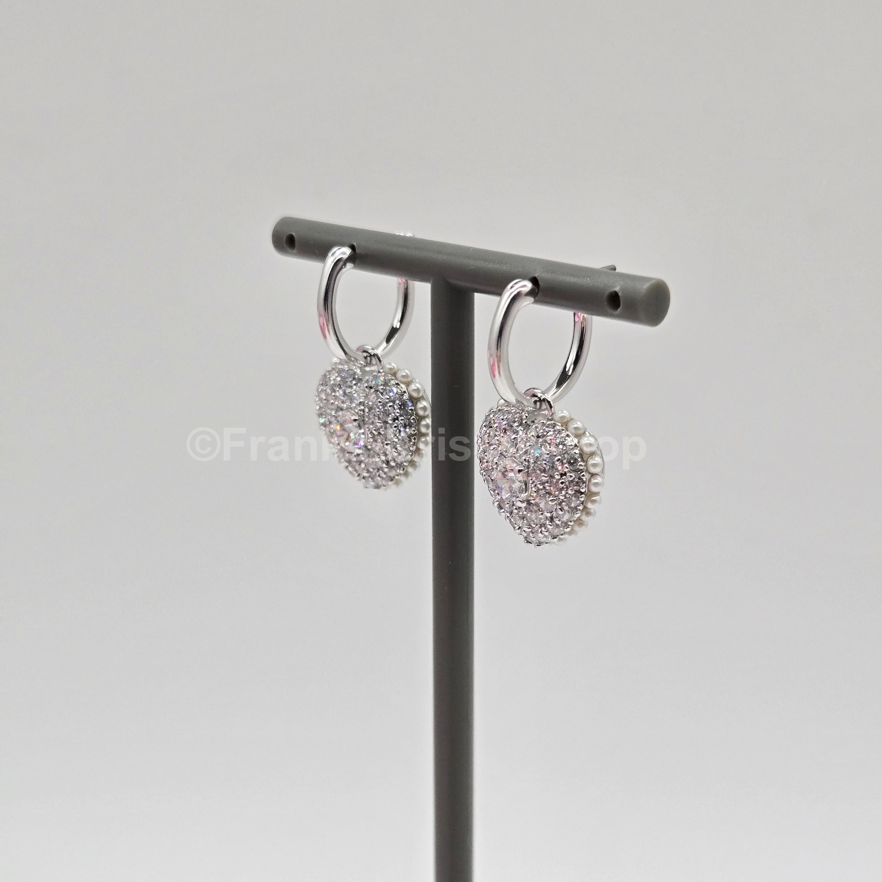 SWAROVSKI Herz Ohrringe Hyperbola Drop-Ohrhänger, Weiß, Rhodiniert 5684384