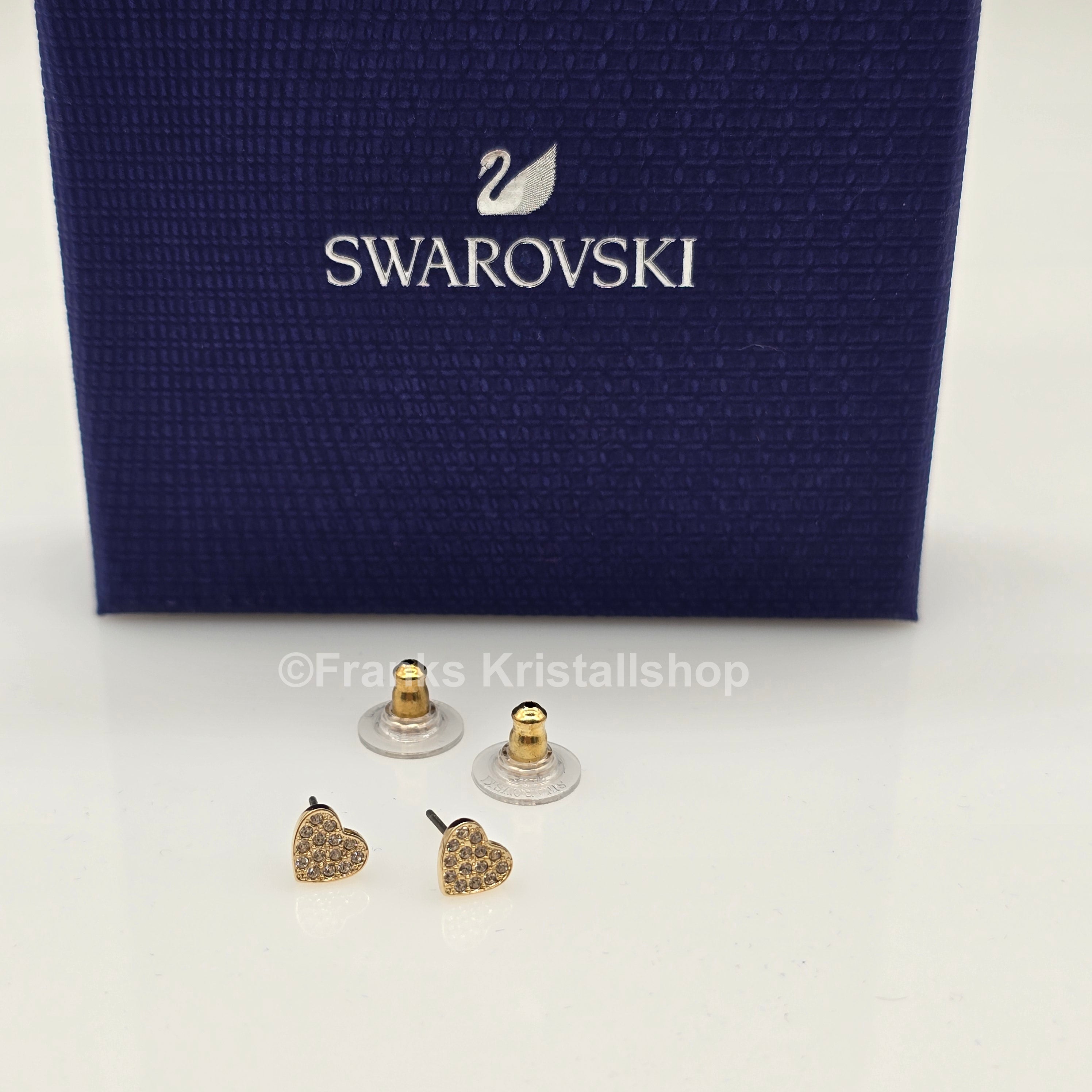SWAROVSKI Herz Ohrstecker, Weiß, Goldlegierungsschicht 5274222 oU