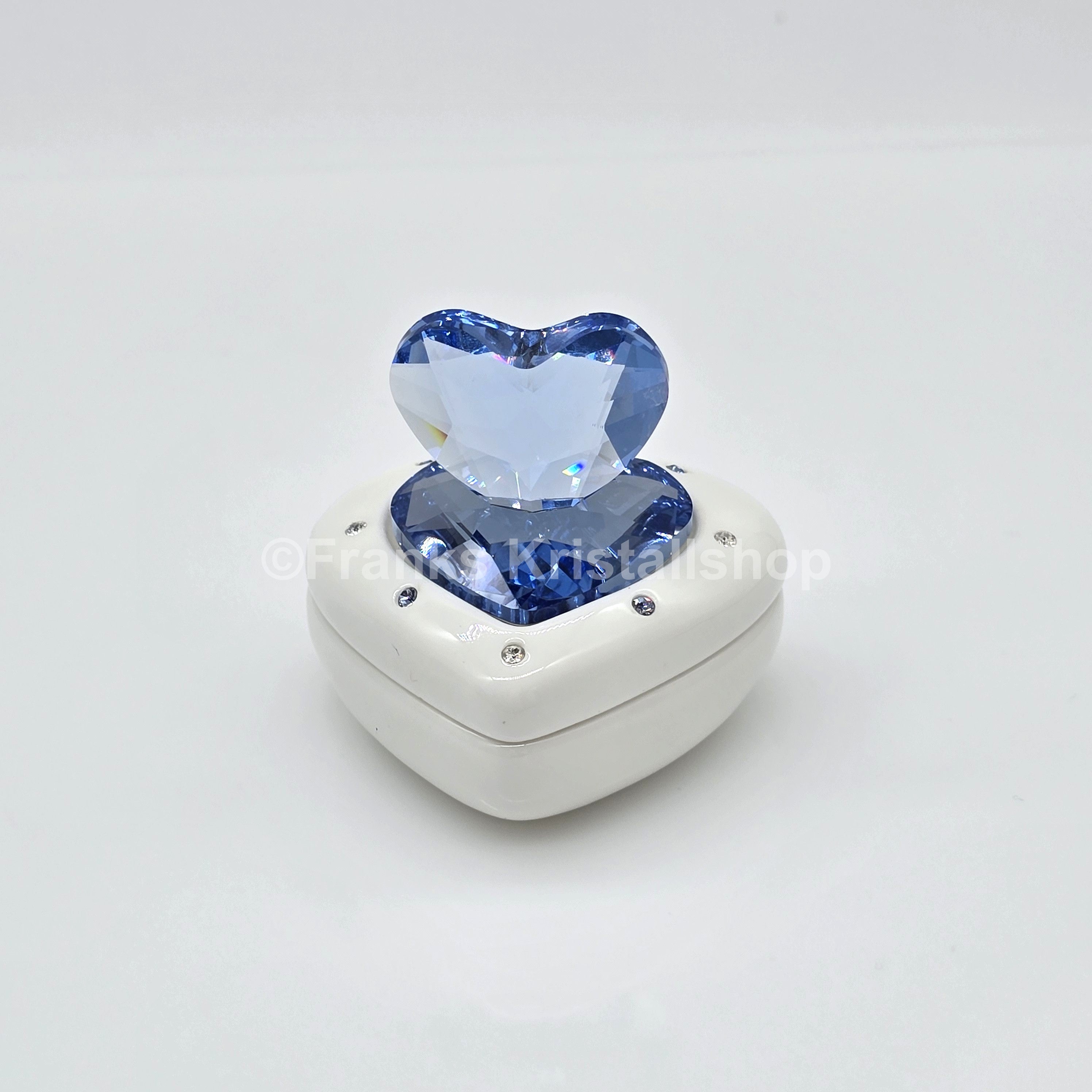 SWAROVSKI Memories Herz Dose Schmuckdose Herz Blau 5115541 oU