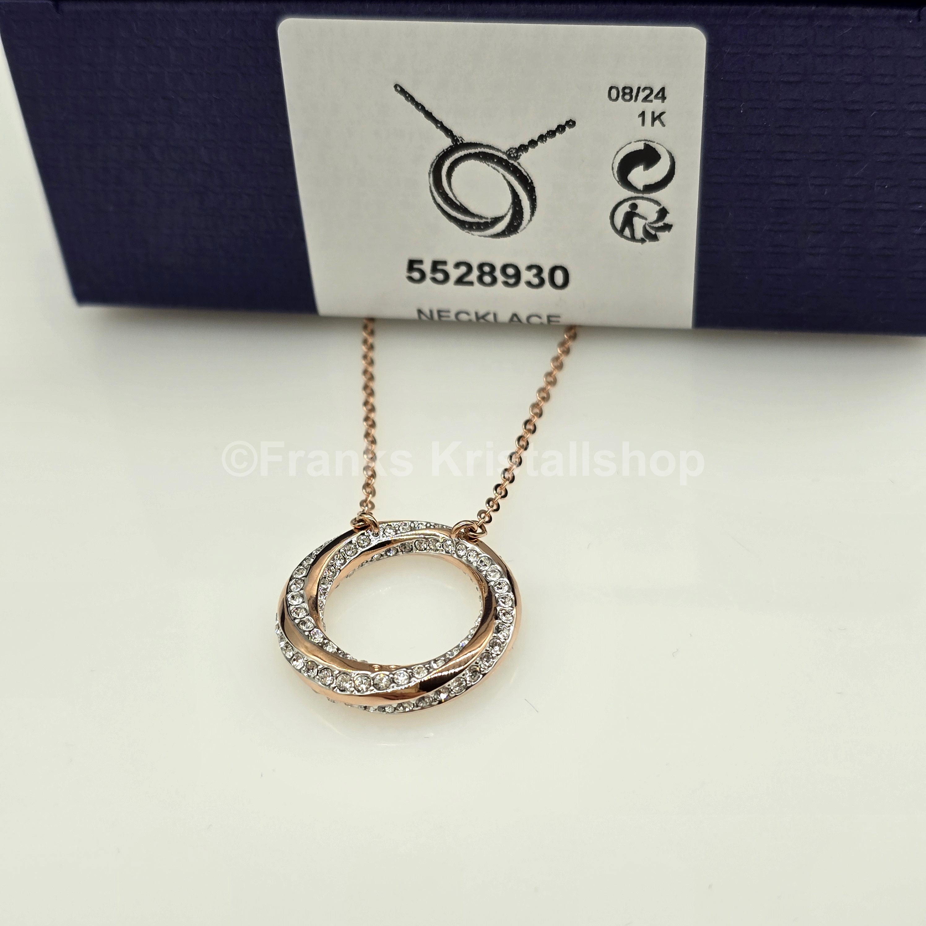 SWAROVSKI Hilt Halskette, Runder Anhänger, Roségold-Legierungsschicht 5528930