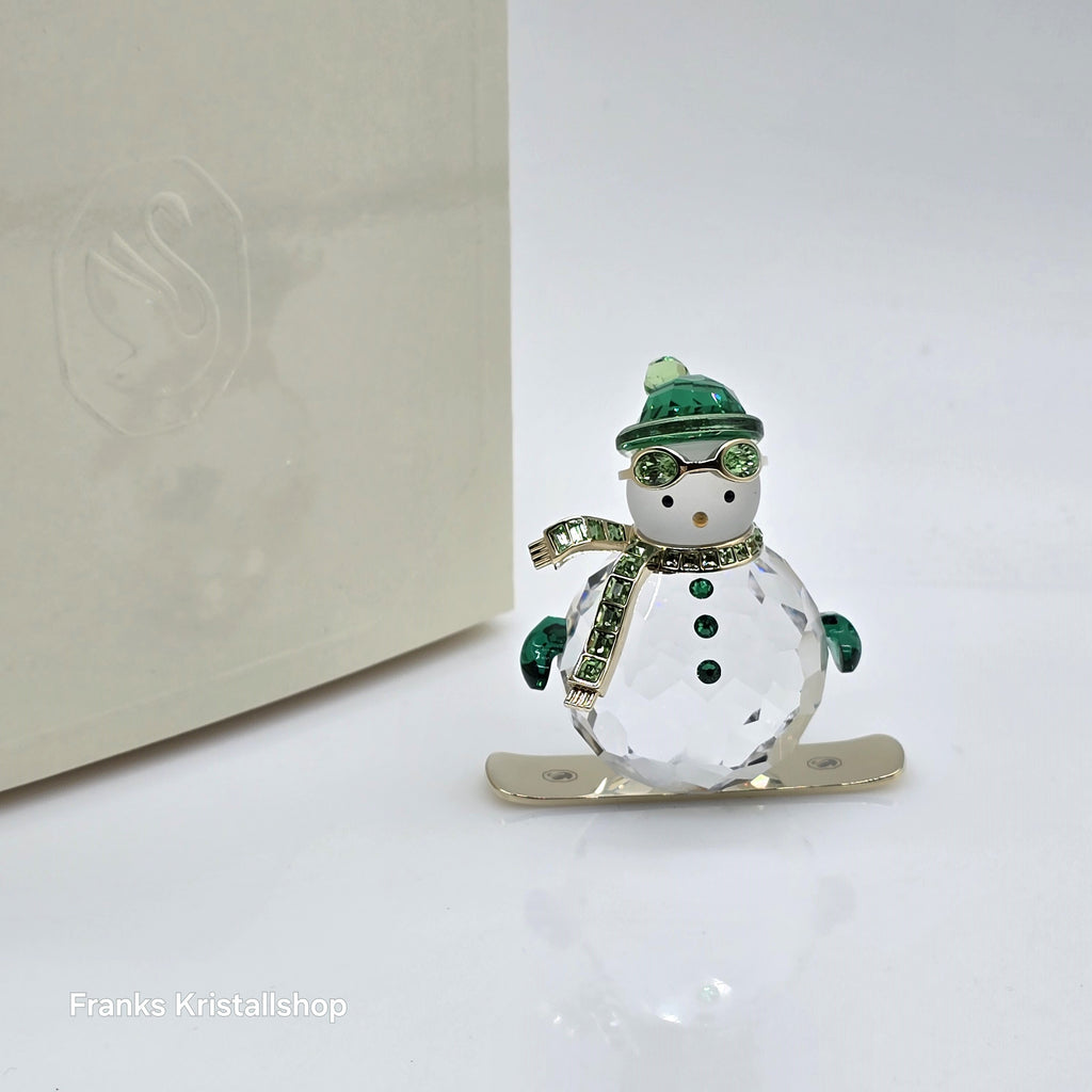SWAROVSKI Holiday Cheers Dulcis Schneemann auf Snowboard Grün 5687168