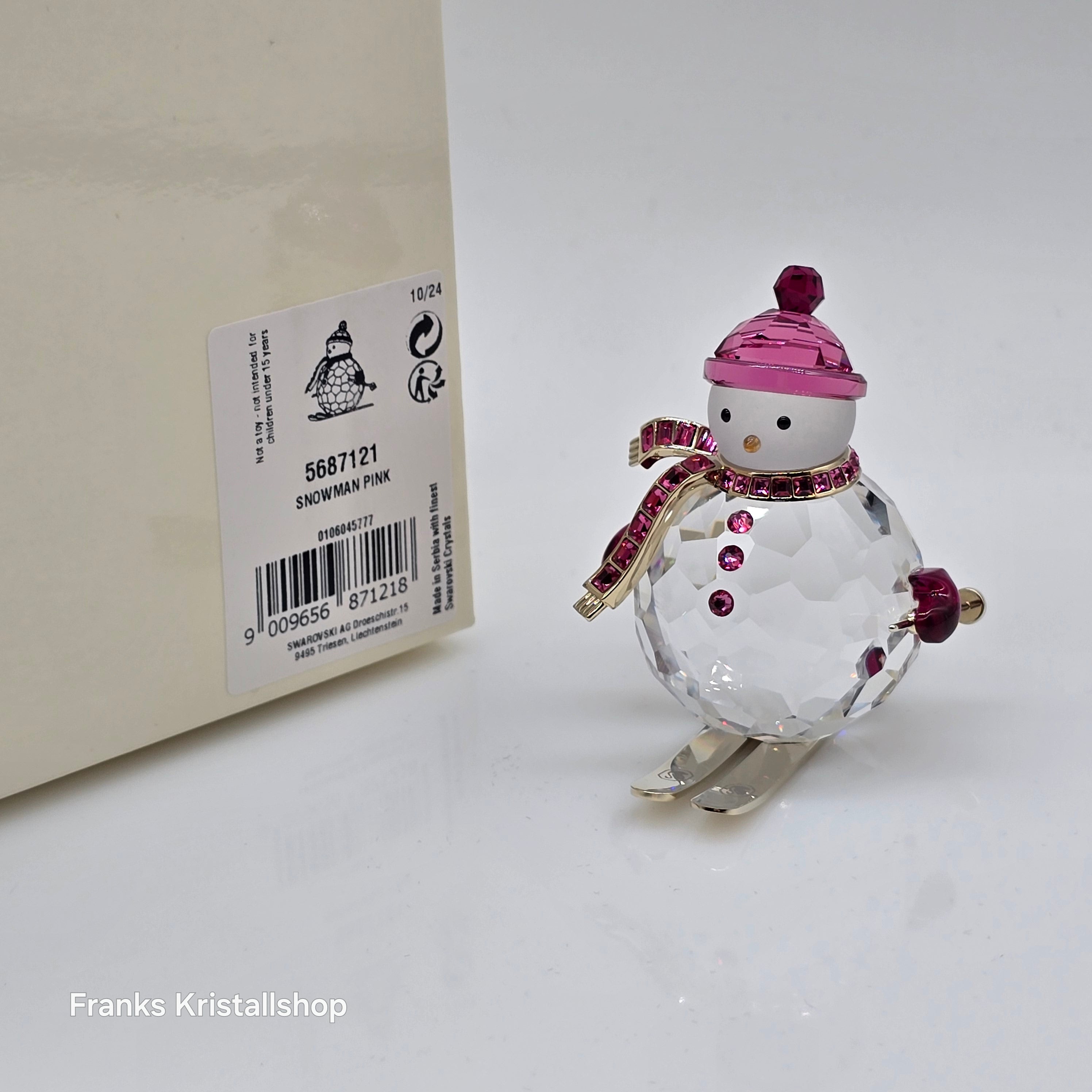 SWAROVSKI Holiday Cheers Dulcis Snowman on Skis Pink 5687121