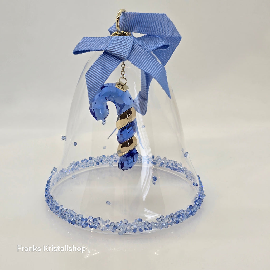 SWAROVSKI Holiday Cheers Dulcis Weihnachtsglocke mit Zuckerstange Ornament Blau 5688314