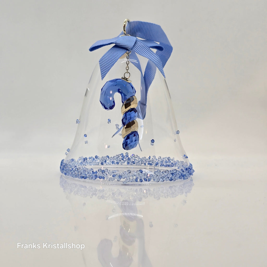 SWAROVSKI Holiday Cheers Dulcis Weihnachtsglocke mit Zuckerstange Ornament Blau 5688314