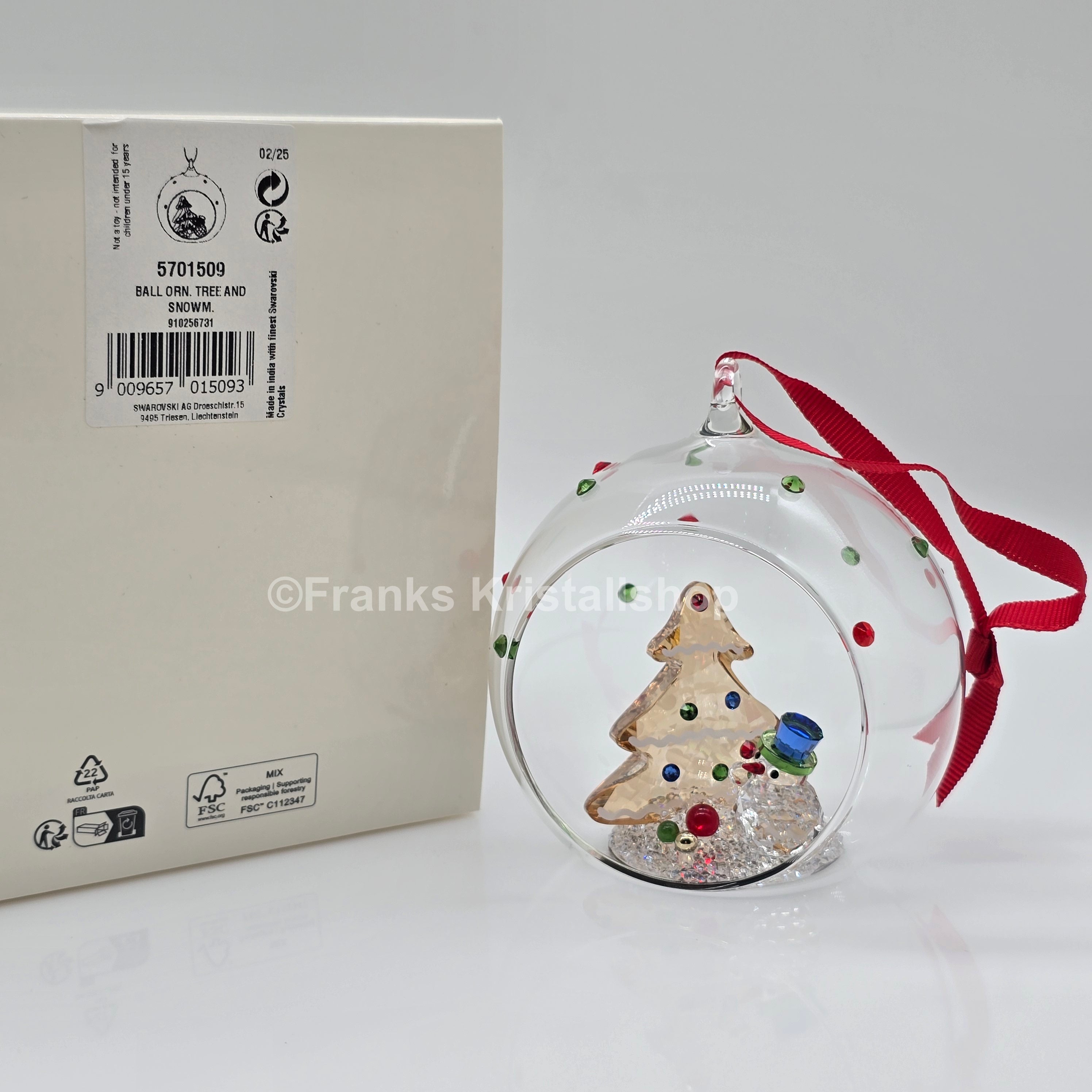 Swarovski Holiday Cheers Weihnachtskugel Baum und Schneemann 5701509