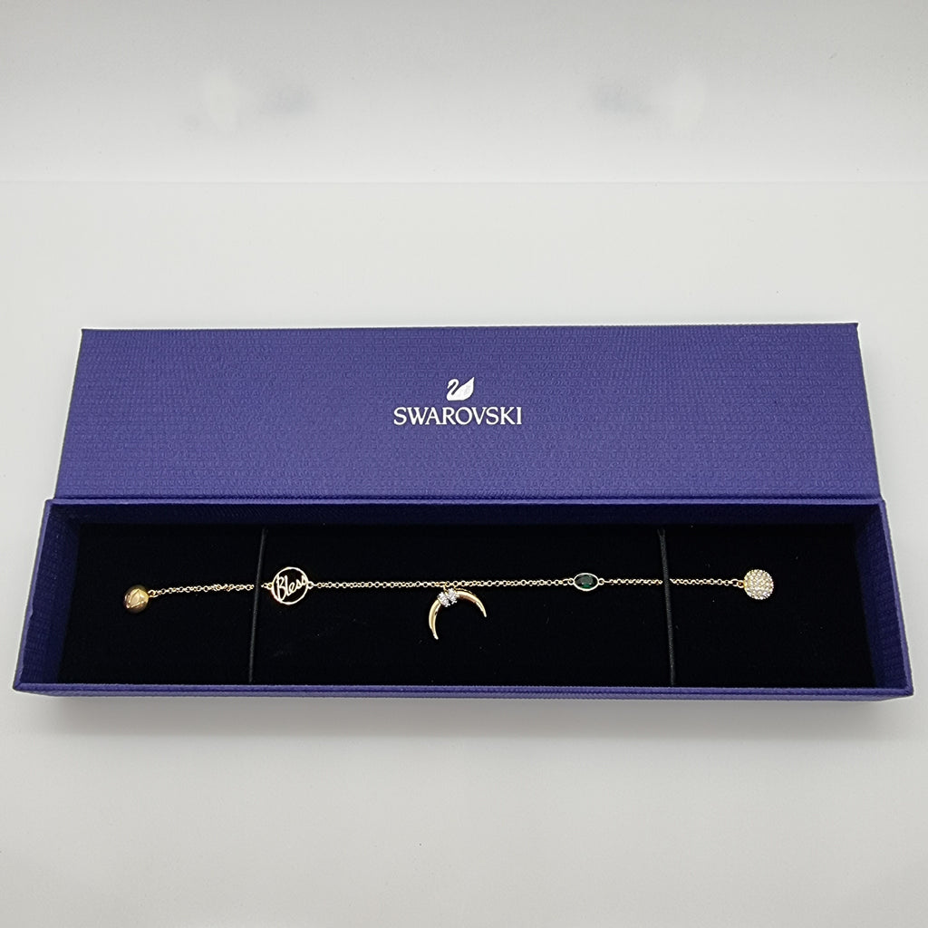 Swarovski Remix Horn Armband Gr. S Mond Schutz Grün, Vergoldet 5570837