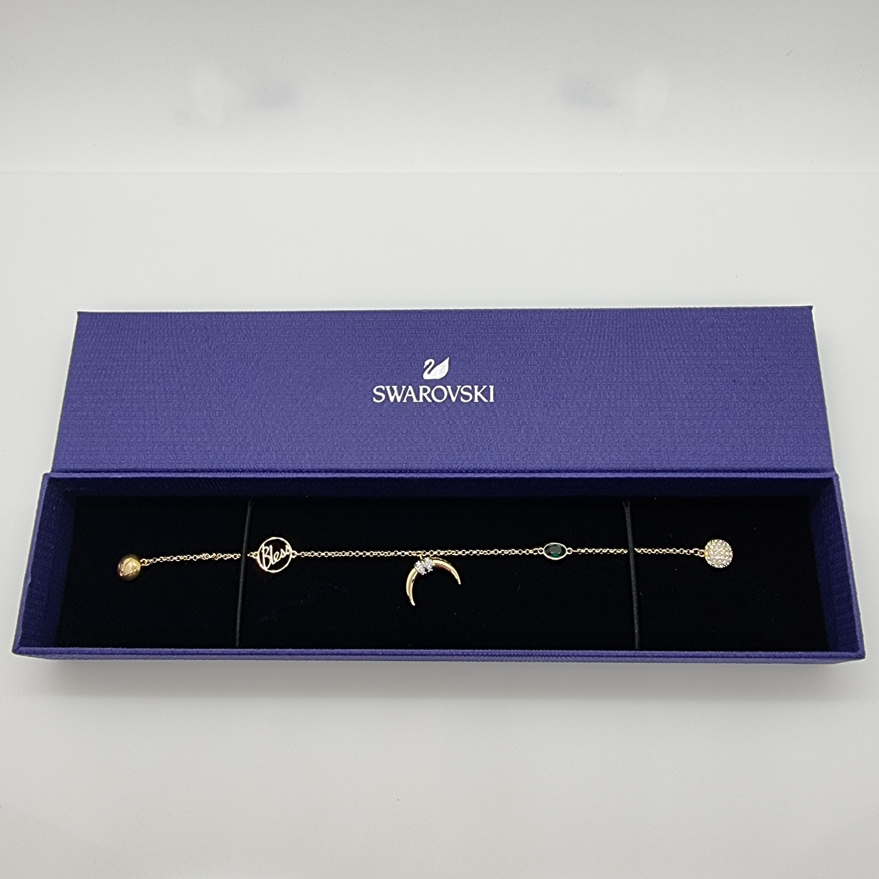 Swarovski Remix Horn Armband Gr. S Mond Schutz Grün, Vergoldet 5570837