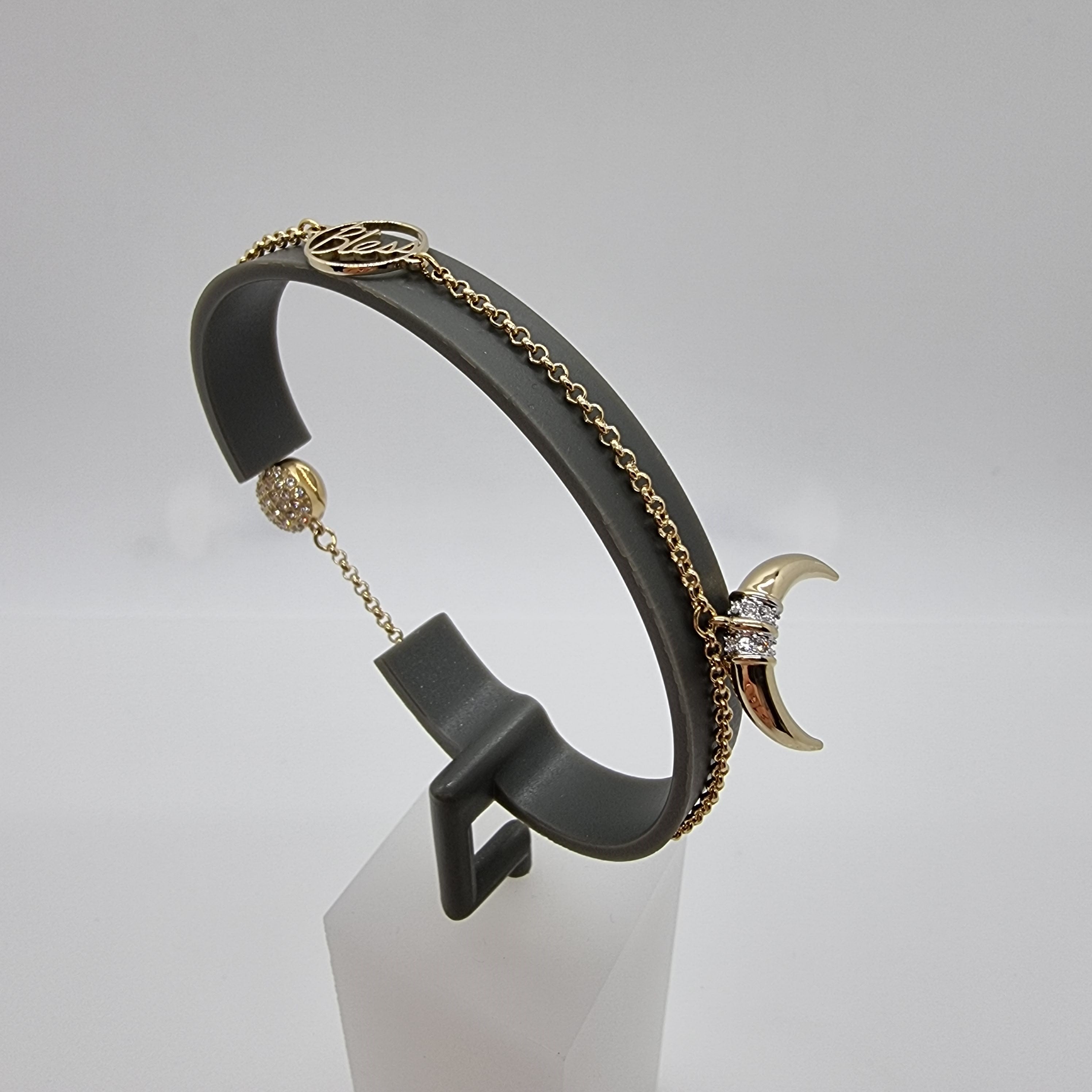 Swarovski Remix Horn Armband Gr. S Mond Schutz Grün, Vergoldet 5570837