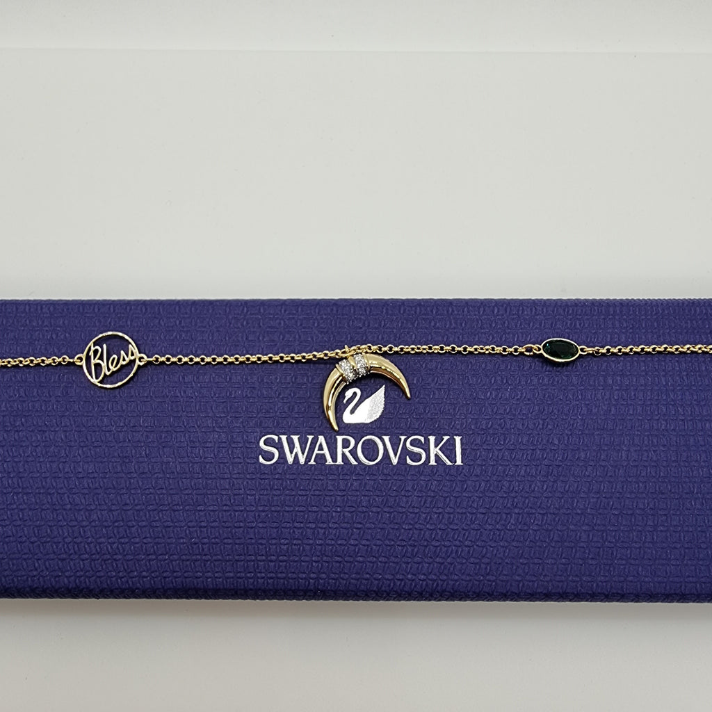 Swarovski Remix Horn Armband Gr. S Mond Schutz Grün, Vergoldet 5570837