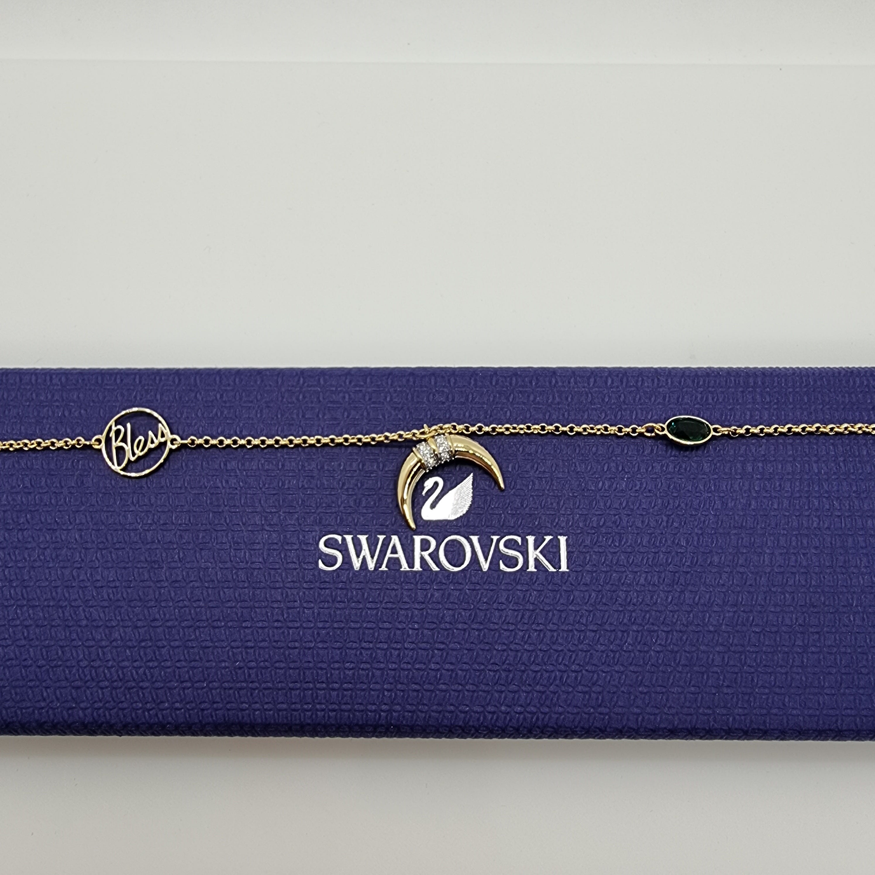 Swarovski Remix Horn Armband Gr. S Mond Schutz Grün, Vergoldet 5570837