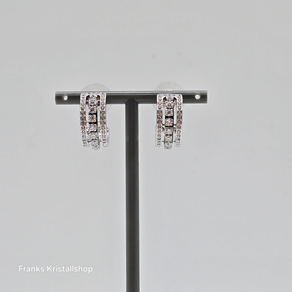 SWAROVSKI Hyperbola Kreolen Ohrringe Weiß, Rhodiniert Mini Hoop 5646725