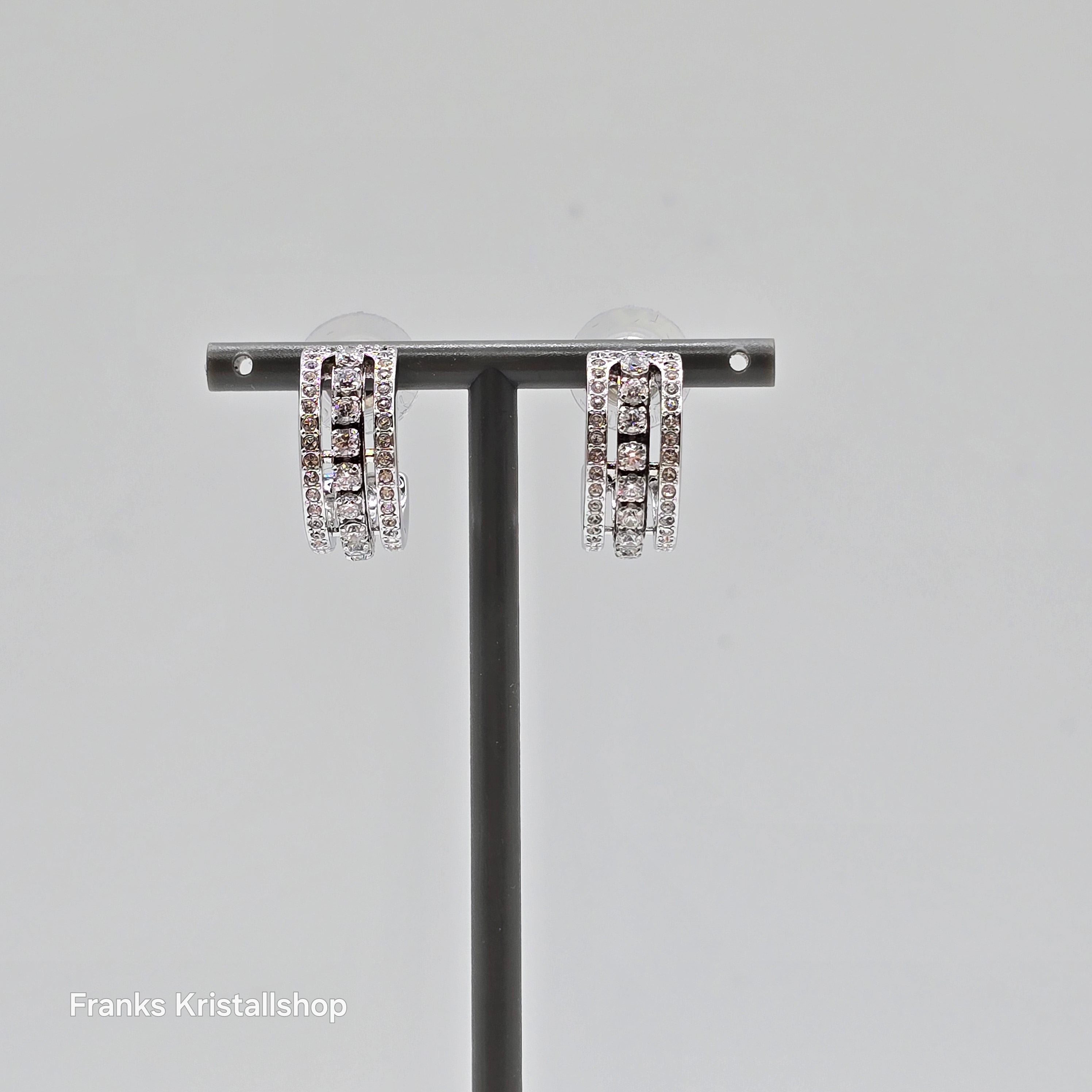 SWAROVSKI Hyperbola Kreolen Ohrringe Weiß, Rhodiniert Mini Hoop 5646725