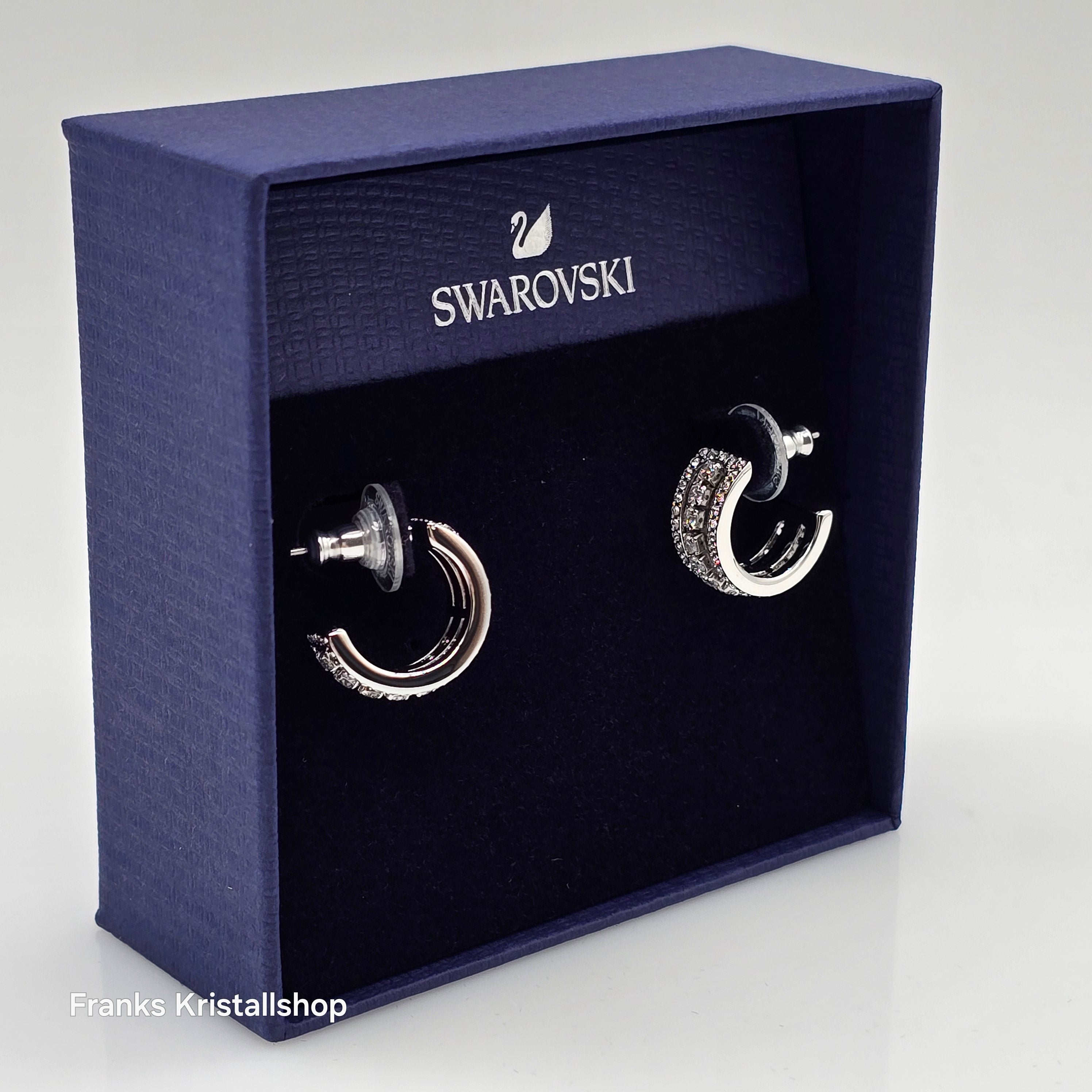 SWAROVSKI Hyperbola Kreolen Ohrringe Weiß, Rhodiniert Mini Hoop 5646725