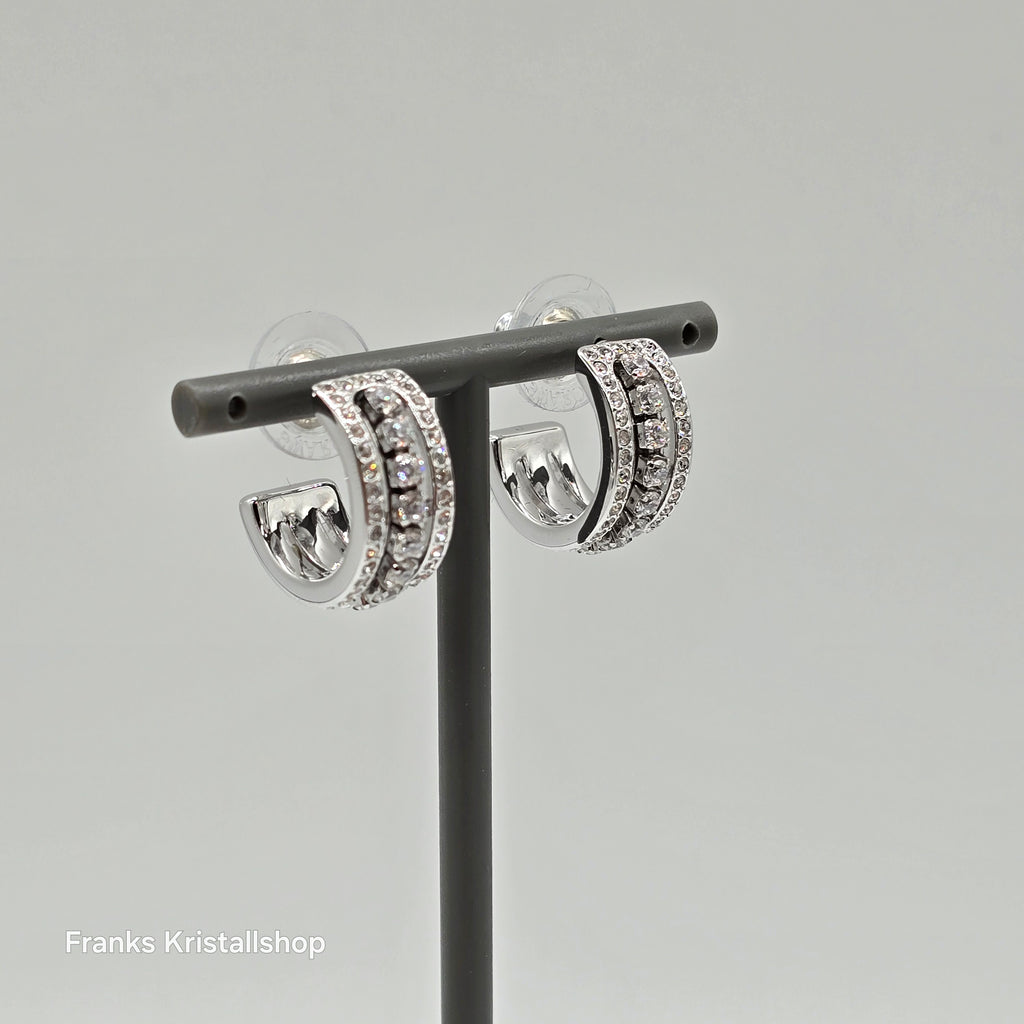 SWAROVSKI Hyperbola Kreolen Ohrringe Weiß, Rhodiniert Mini Hoop 5646725