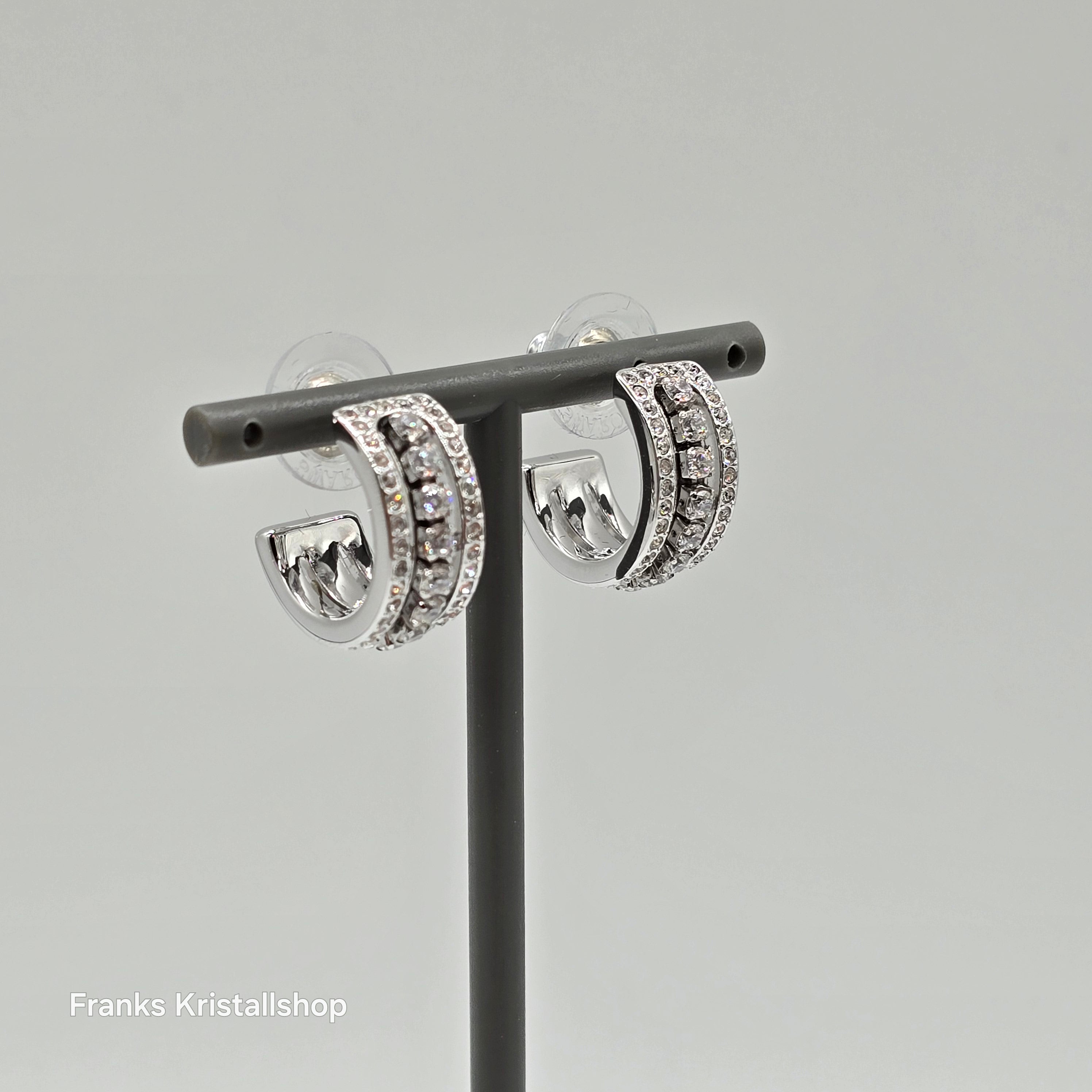 SWAROVSKI Hyperbola Kreolen Ohrringe Weiß, Rhodiniert Mini Hoop 5646725