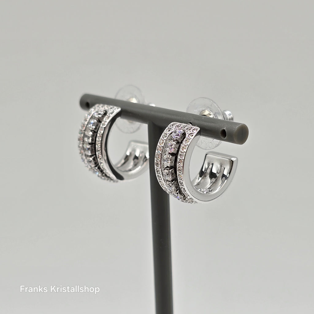 SWAROVSKI Hyperbola Kreolen Ohrringe Weiß, Rhodiniert Mini Hoop 5646725