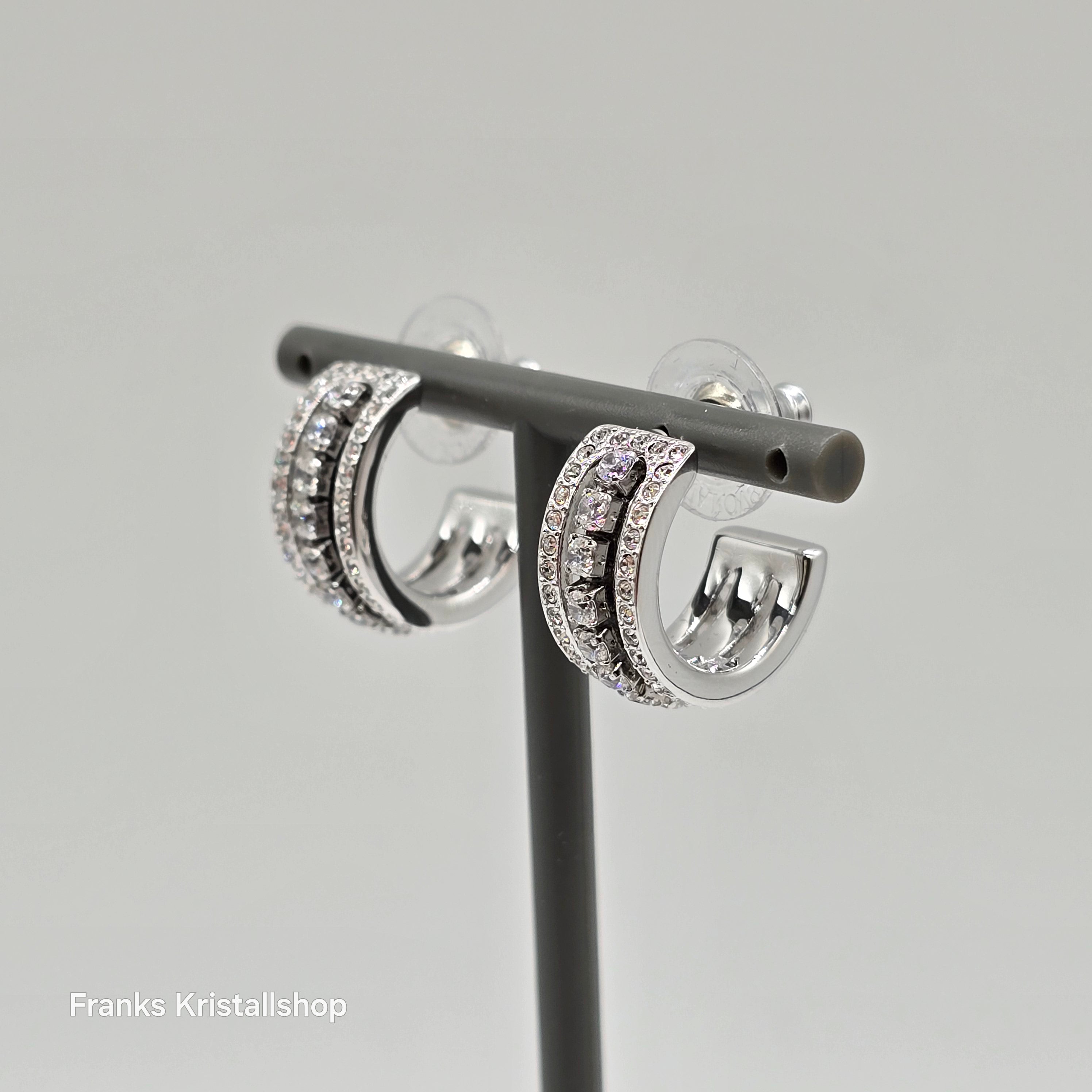 SWAROVSKI Hyperbola Kreolen Ohrringe Weiß, Rhodiniert Mini Hoop 5646725