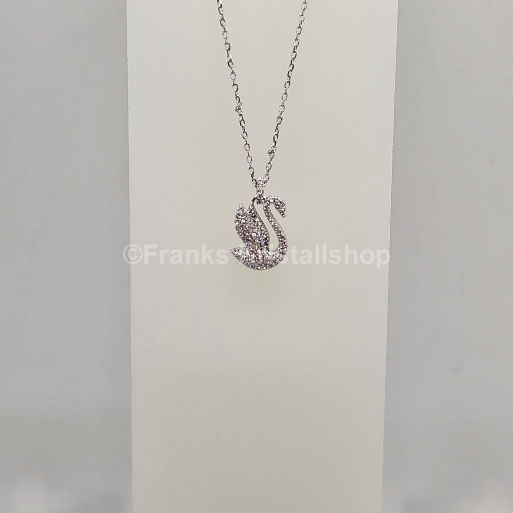 SWAROVSKI Iconic Swan Halskette Kette Schwan Mittel, Weiß, Rhodiniert 5647872
