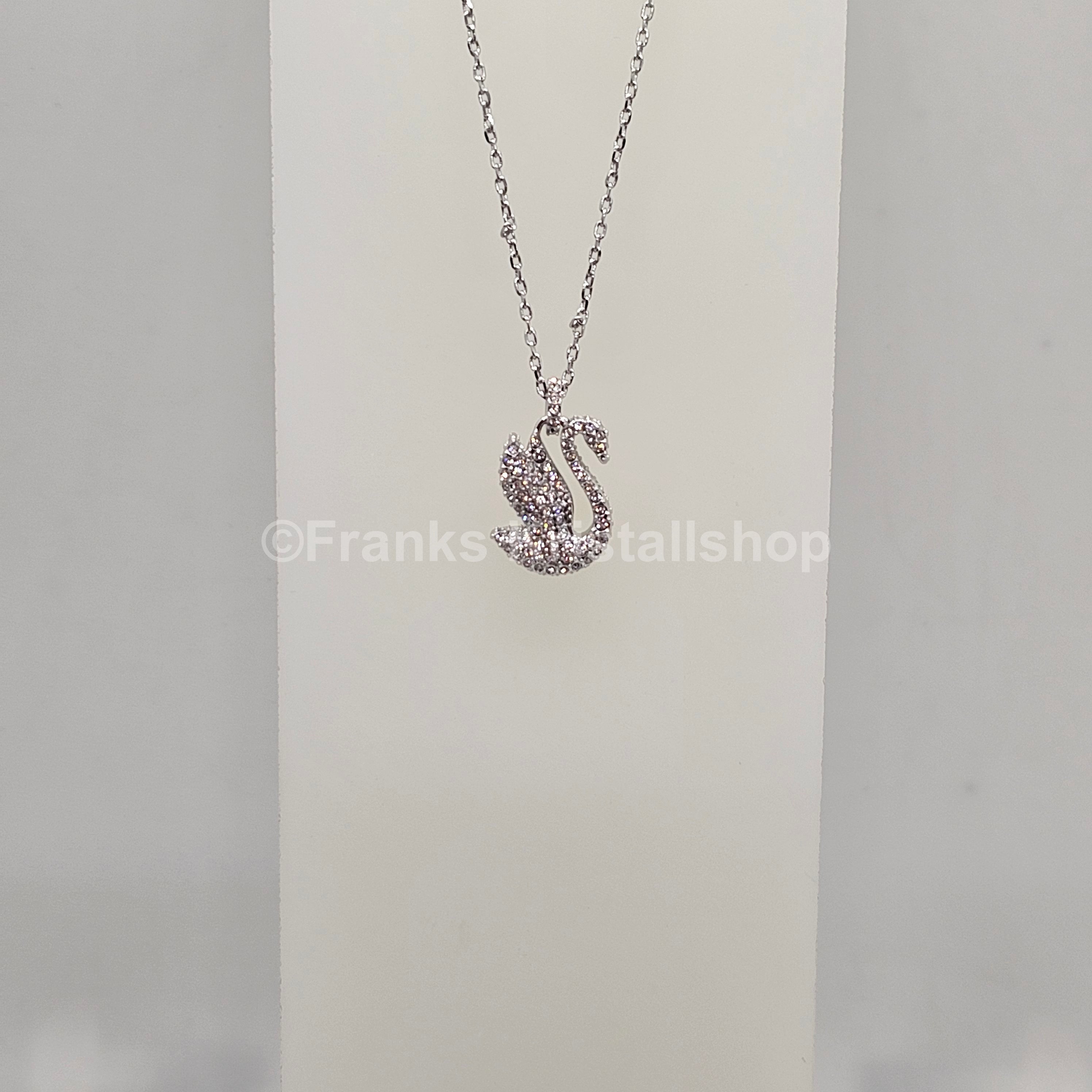 SWAROVSKI Iconic Swan Halskette Kette Schwan Mittel, Weiß, Rhodiniert 5647872