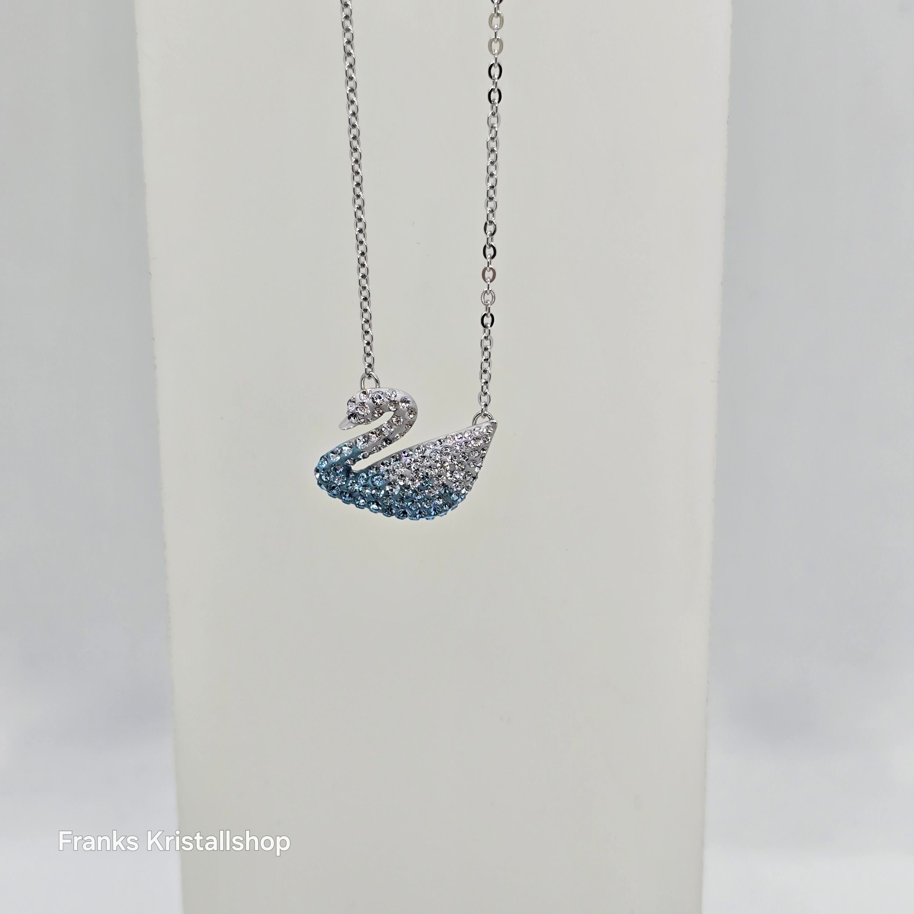 SWAROVSKI Iconic Swan Halskette Schwan Groß, Blau, Rhodiniert 5633856