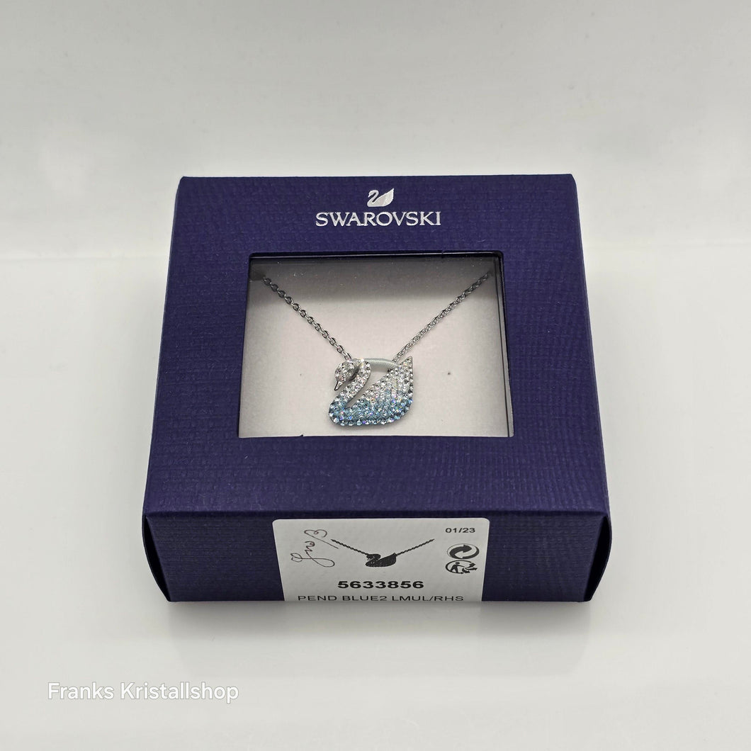 SWAROVSKI Iconic Swan Halskette Schwan Groß, Blau, Rhodiniert 5633856