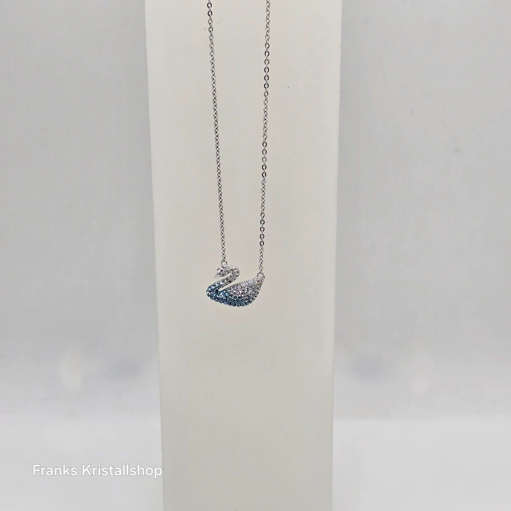 SWAROVSKI Iconic Swan Halskette Schwan Groß, Blau, Rhodiniert 5633856