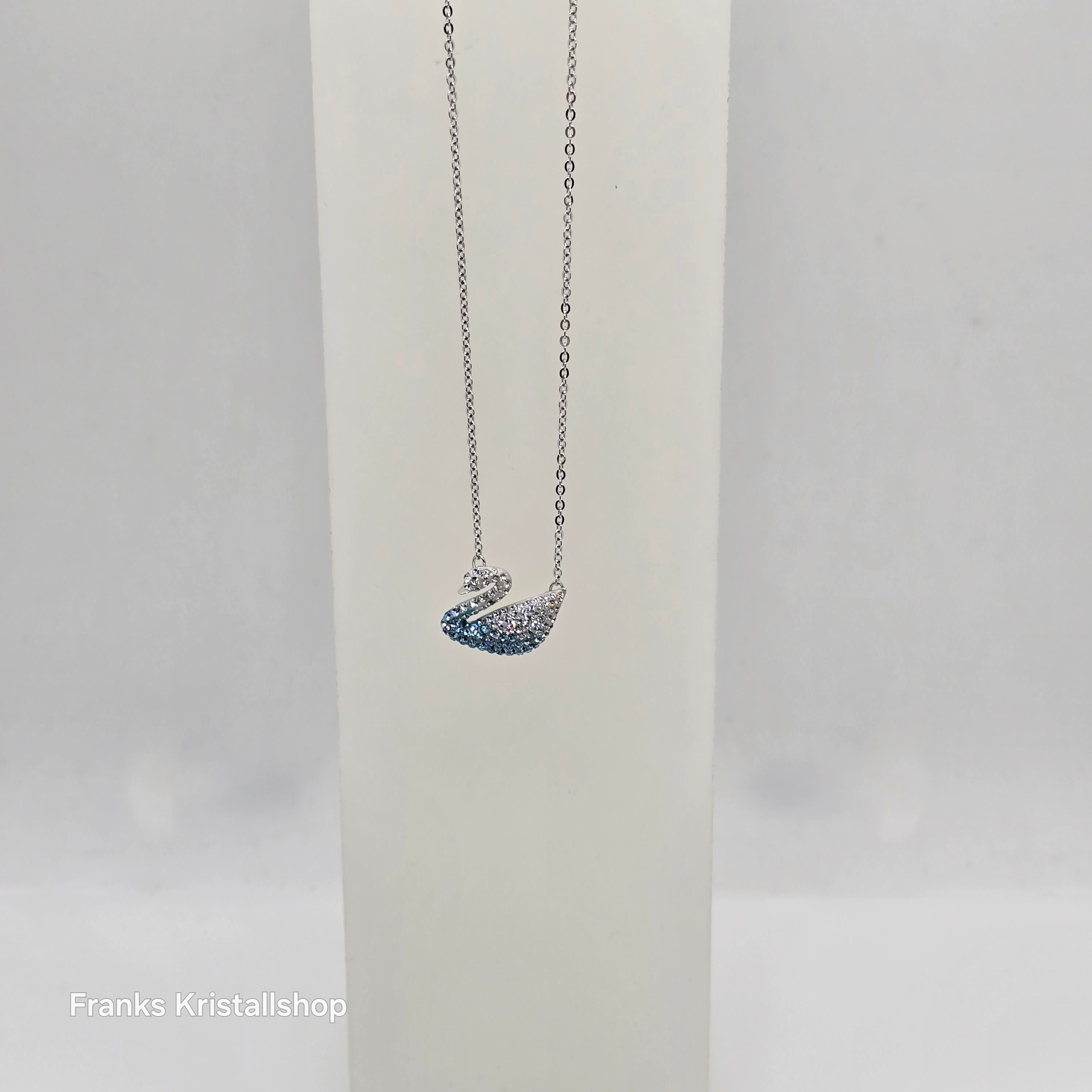 SWAROVSKI Iconic Swan Halskette Schwan Groß, Blau, Rhodiniert 5633856